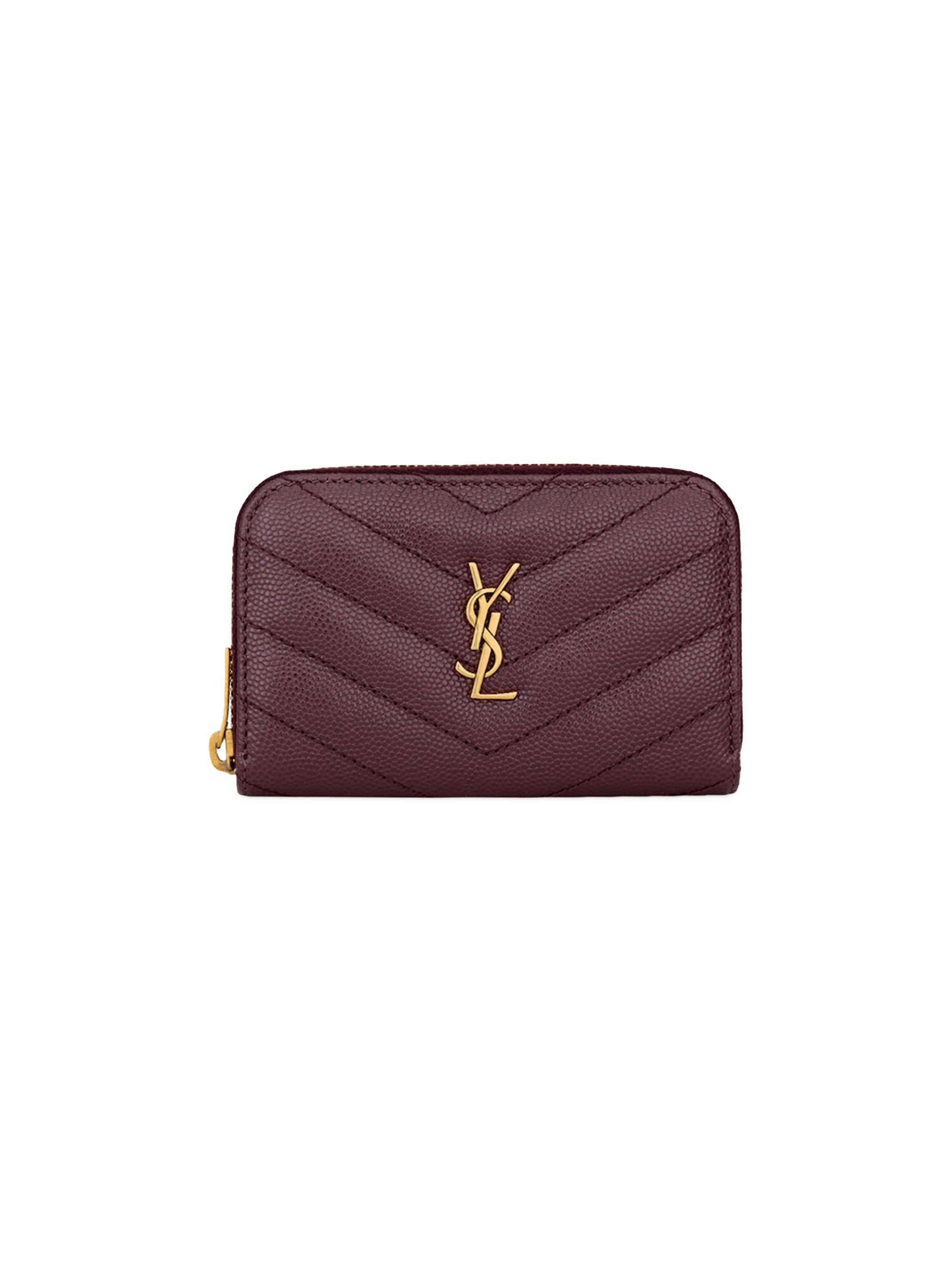 Saint Laurent Monogram Matelasse Leather Zip-Around Wallet | Saks