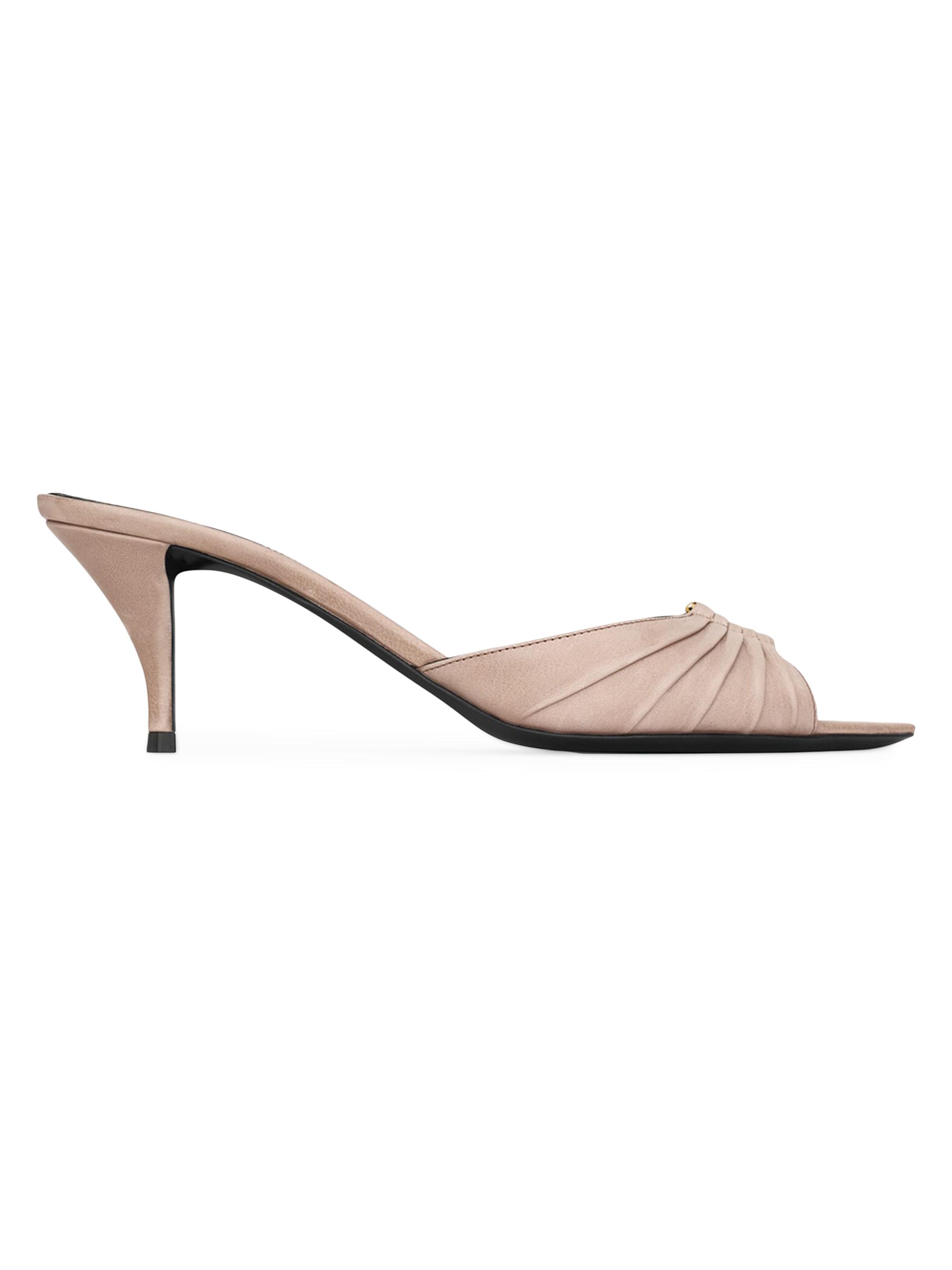 Saint Laurent Women's Babylone Mules in Smooth Leather - Nude