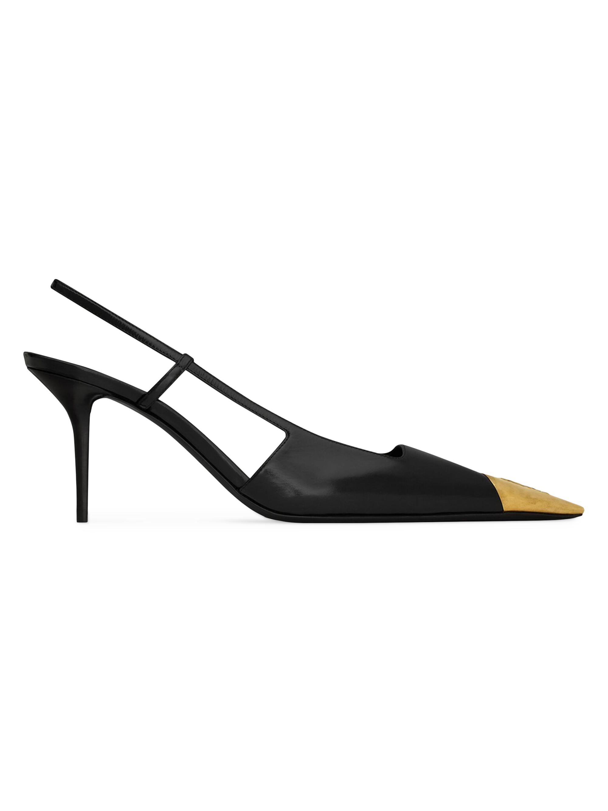 Saint Laurent Women's Jeanne Slingback Pumps in Smooth Leather - Black