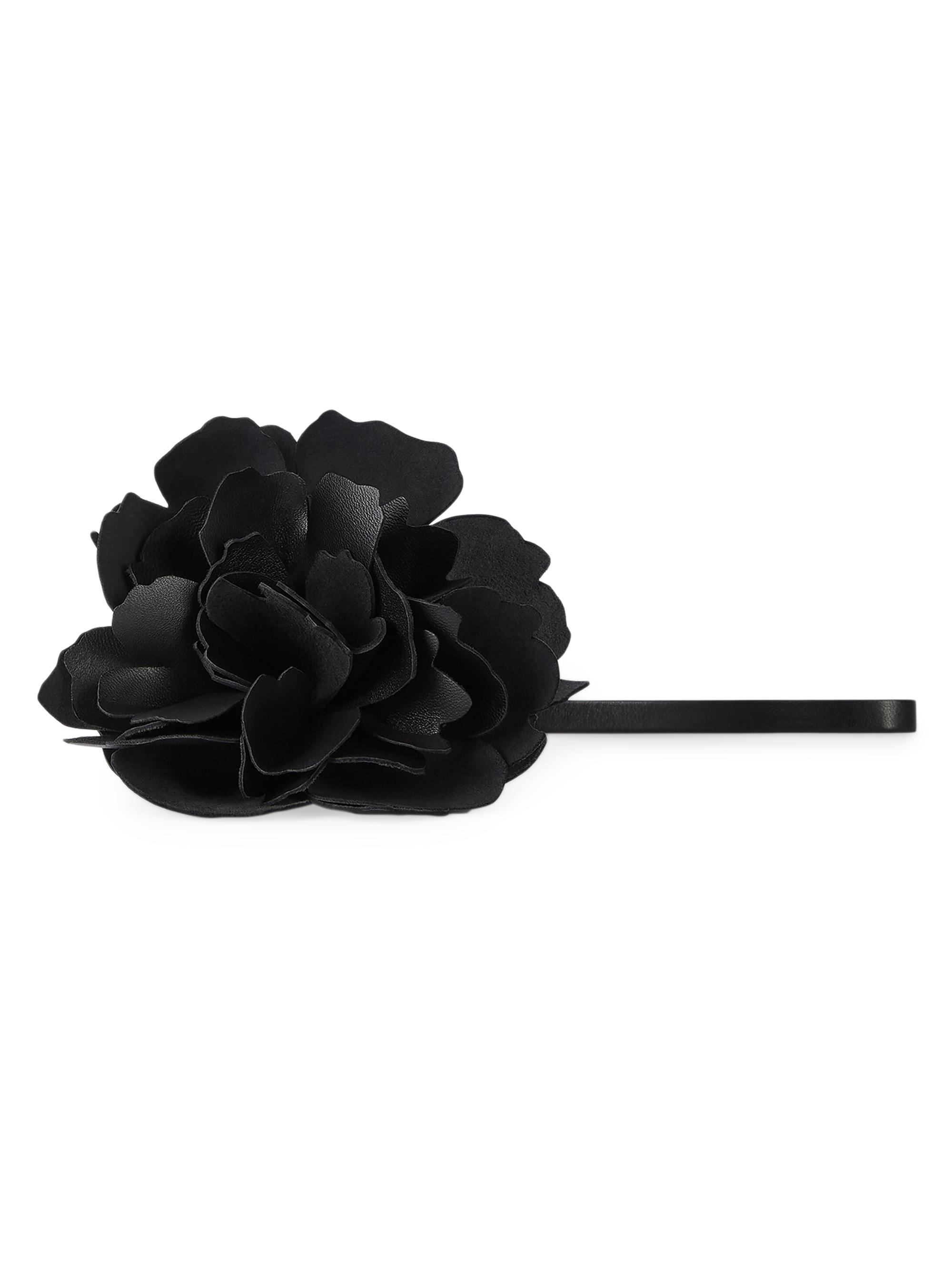 Givenchy Women's Small Rose Petals Charm in Nappa Leather - Black