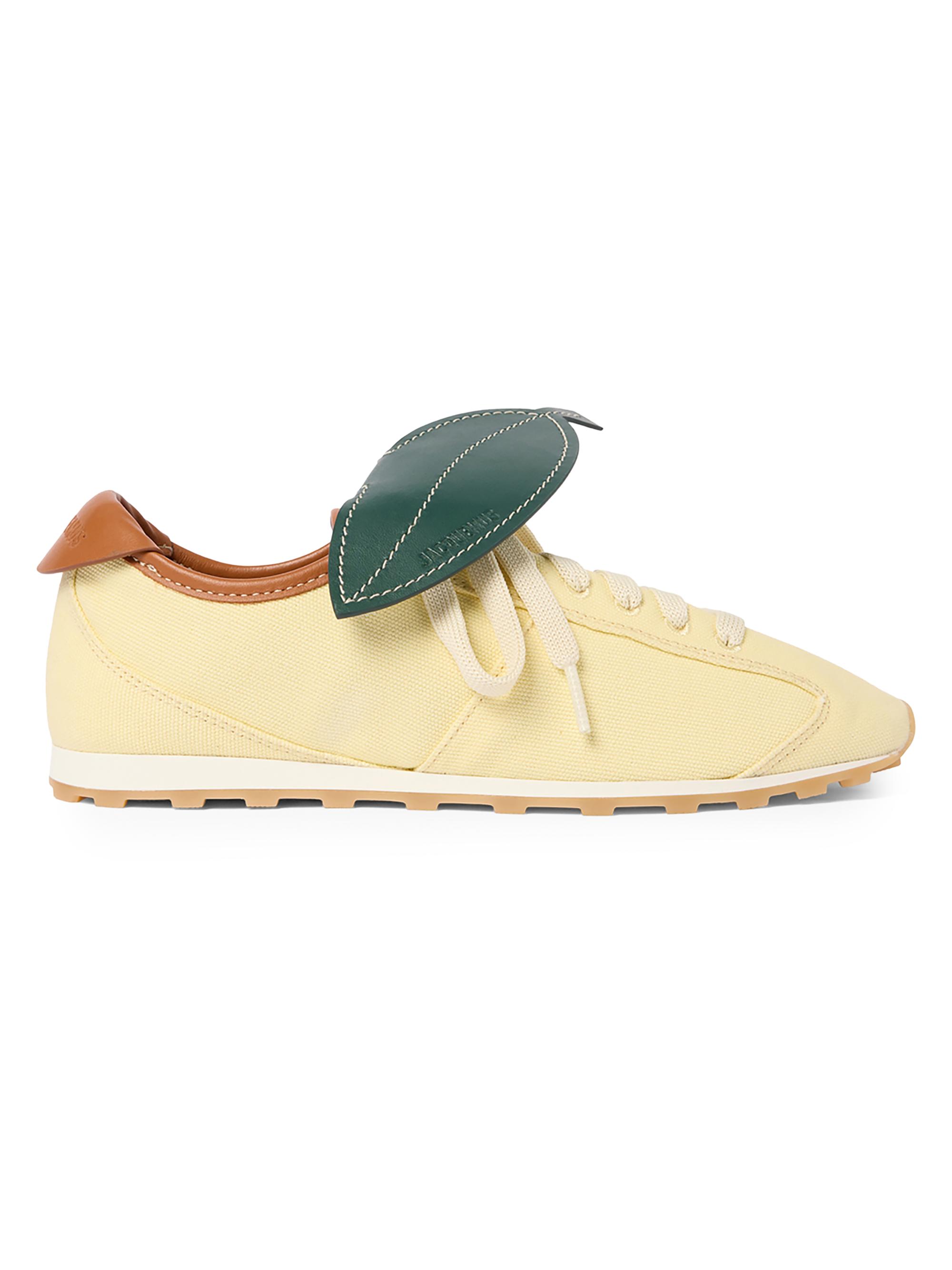 Jacquemus Women's Les Tennis Lemon Leather Low-Top Sneakers - Light Yellow