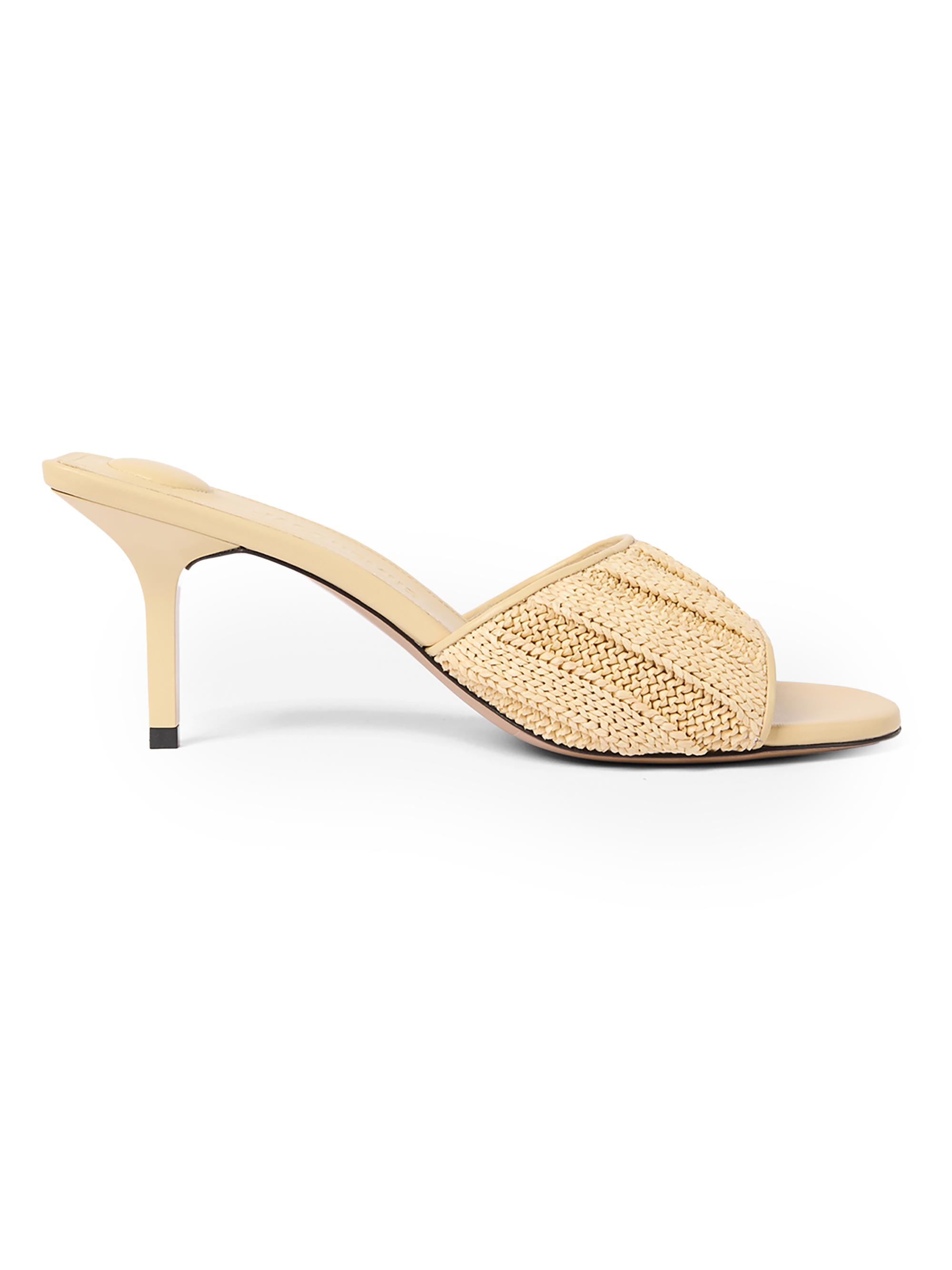Jacquemus Women's Cubisto 70MM Raffia-Effect Knit Mules - Natural