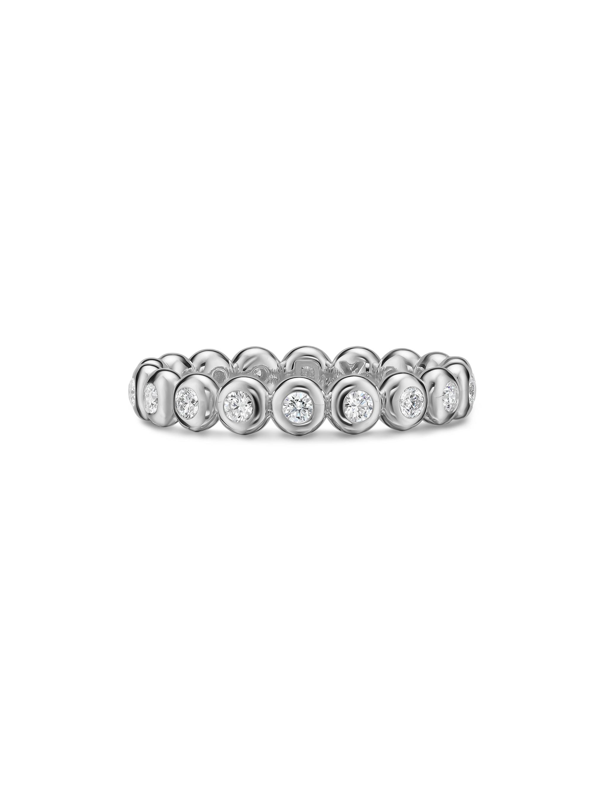 David Yurman Women's Bezel Set Band Ring in Sterling Silver - Diamond