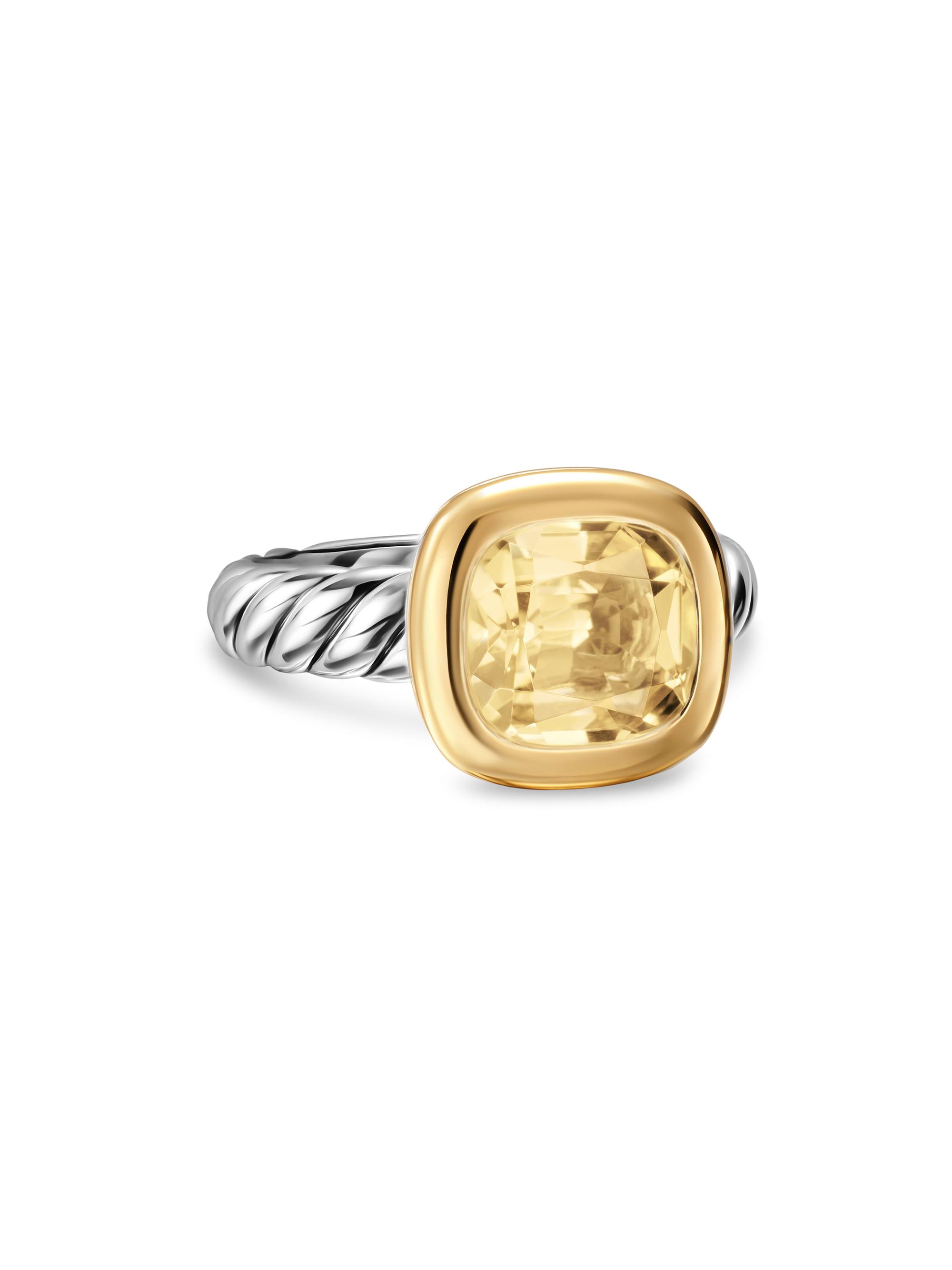 David Yurman Women's DY Mercer Color Stone Ring in Sterling Silver - Champagne Citrine