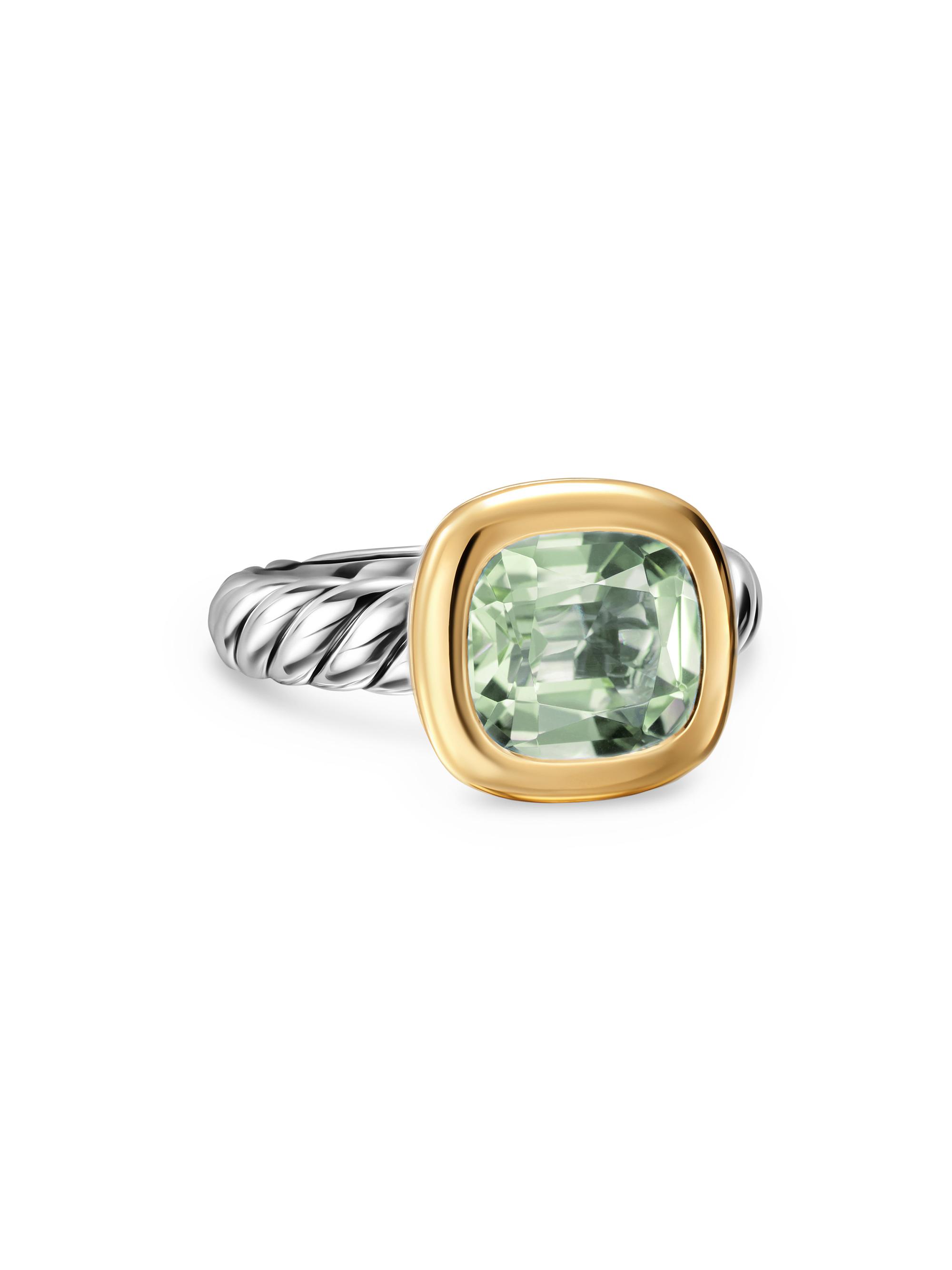 David Yurman Women's DY Mercer Color Stone Ring in Sterling Silver - New Prasiolite