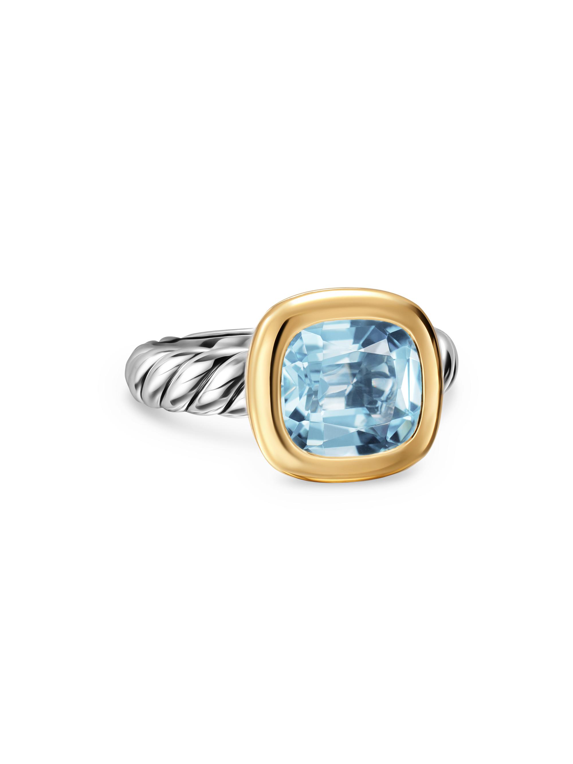 David Yurman Women's DY Mercer Color Stone Ring in Sterling Silver - Sky Blue Topaz