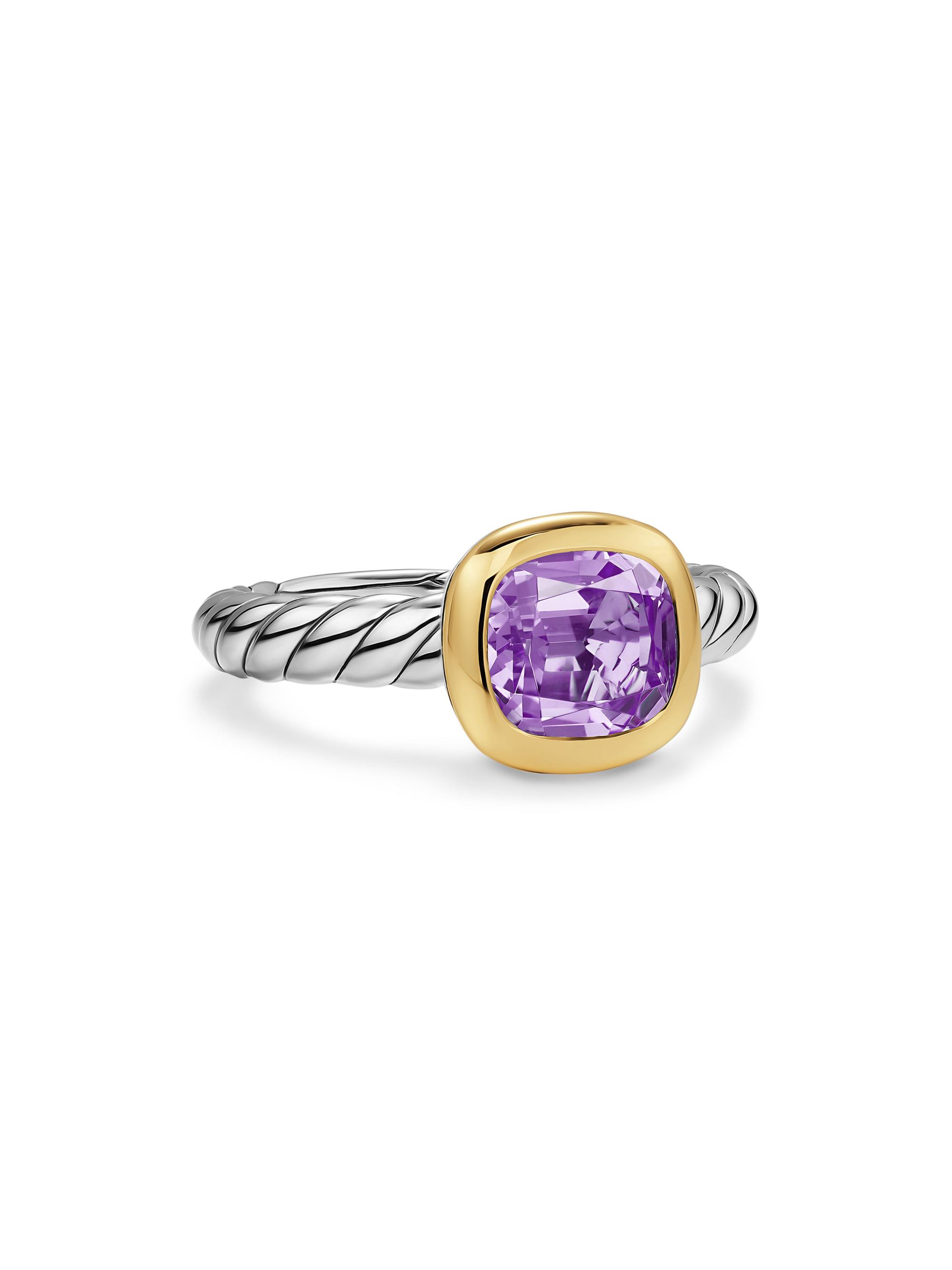 David Yurman Women's DY Mercer Color Stone Ring in Sterling Silver - Amethyst