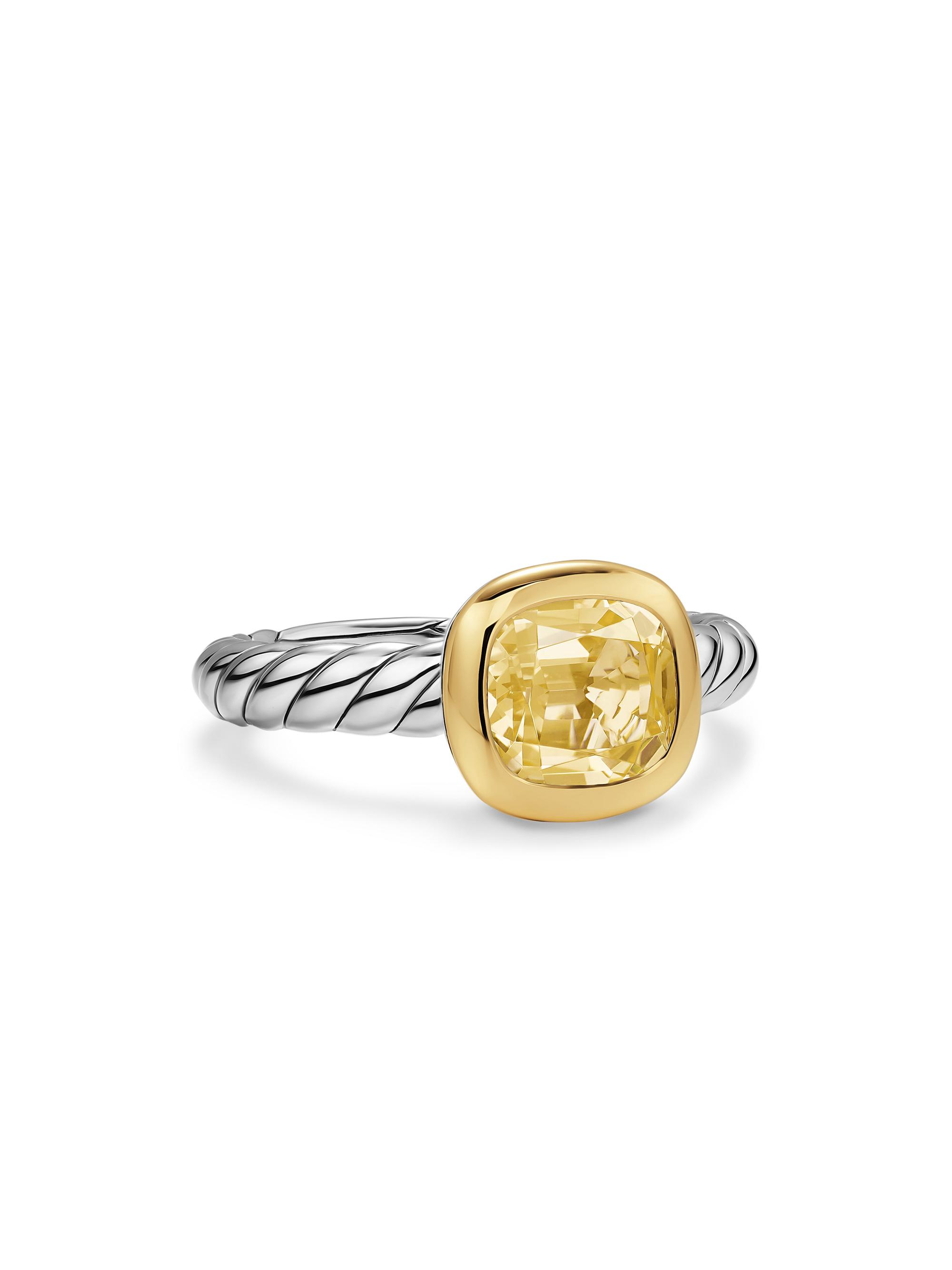 David Yurman Women's DY Mercer Color Stone Ring in Sterling Silver - Champagne Citrine