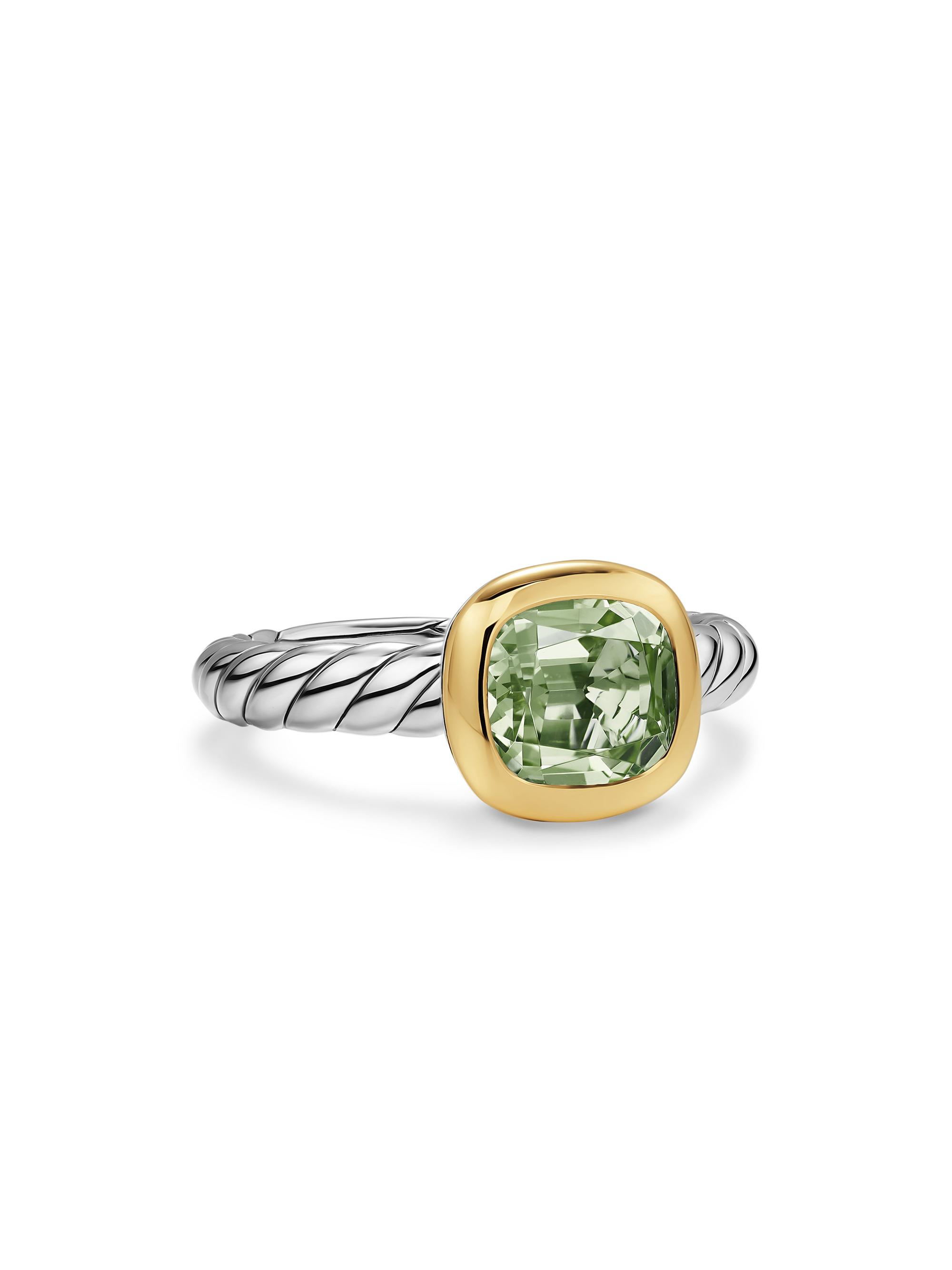 David Yurman Women's DY Mercer Color Stone Ring in Sterling Silver - New Prasiolite