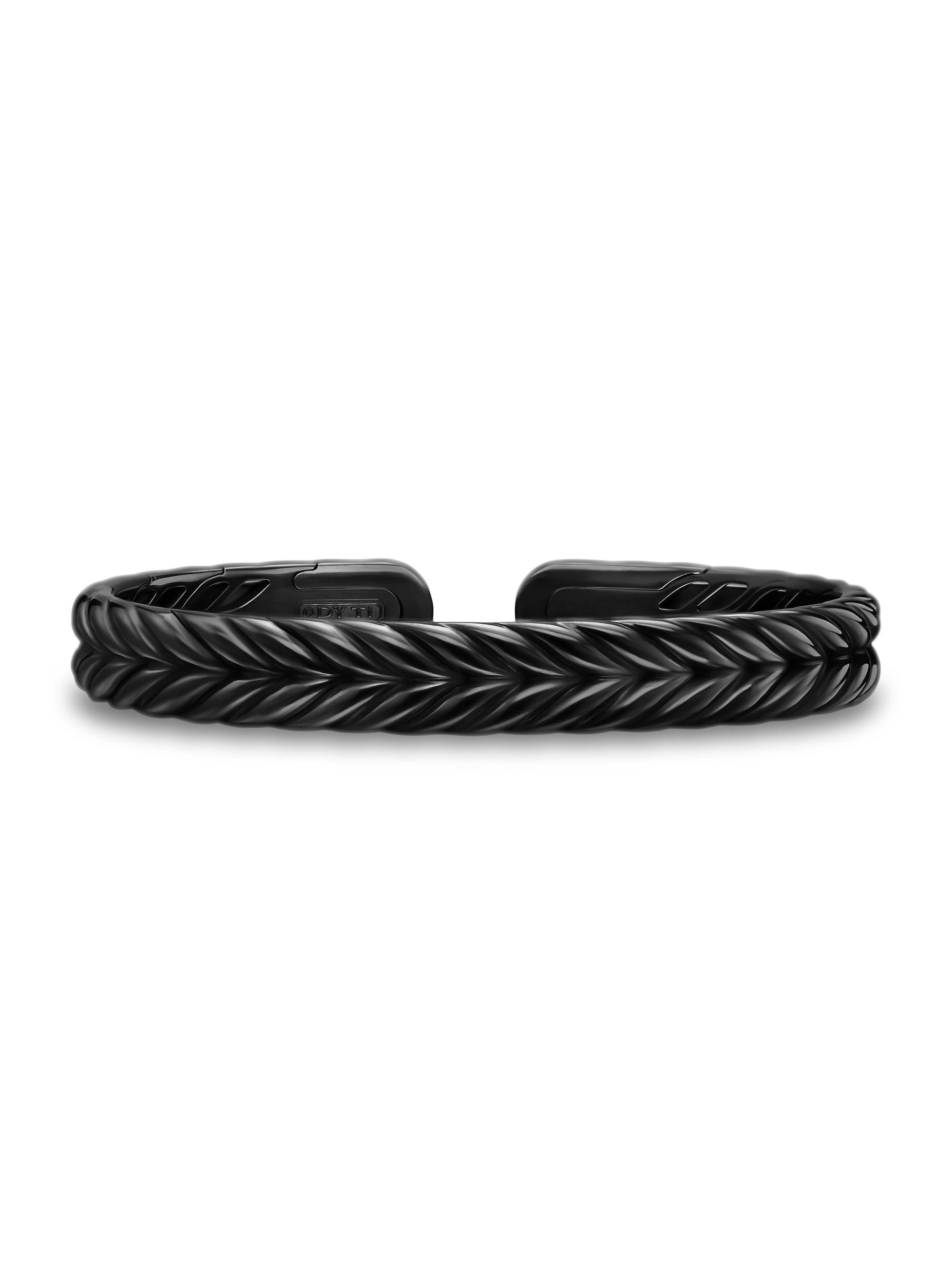 David Yurman Men's Chevron Flex Bracelet in Black Titanium, 10MM - Black