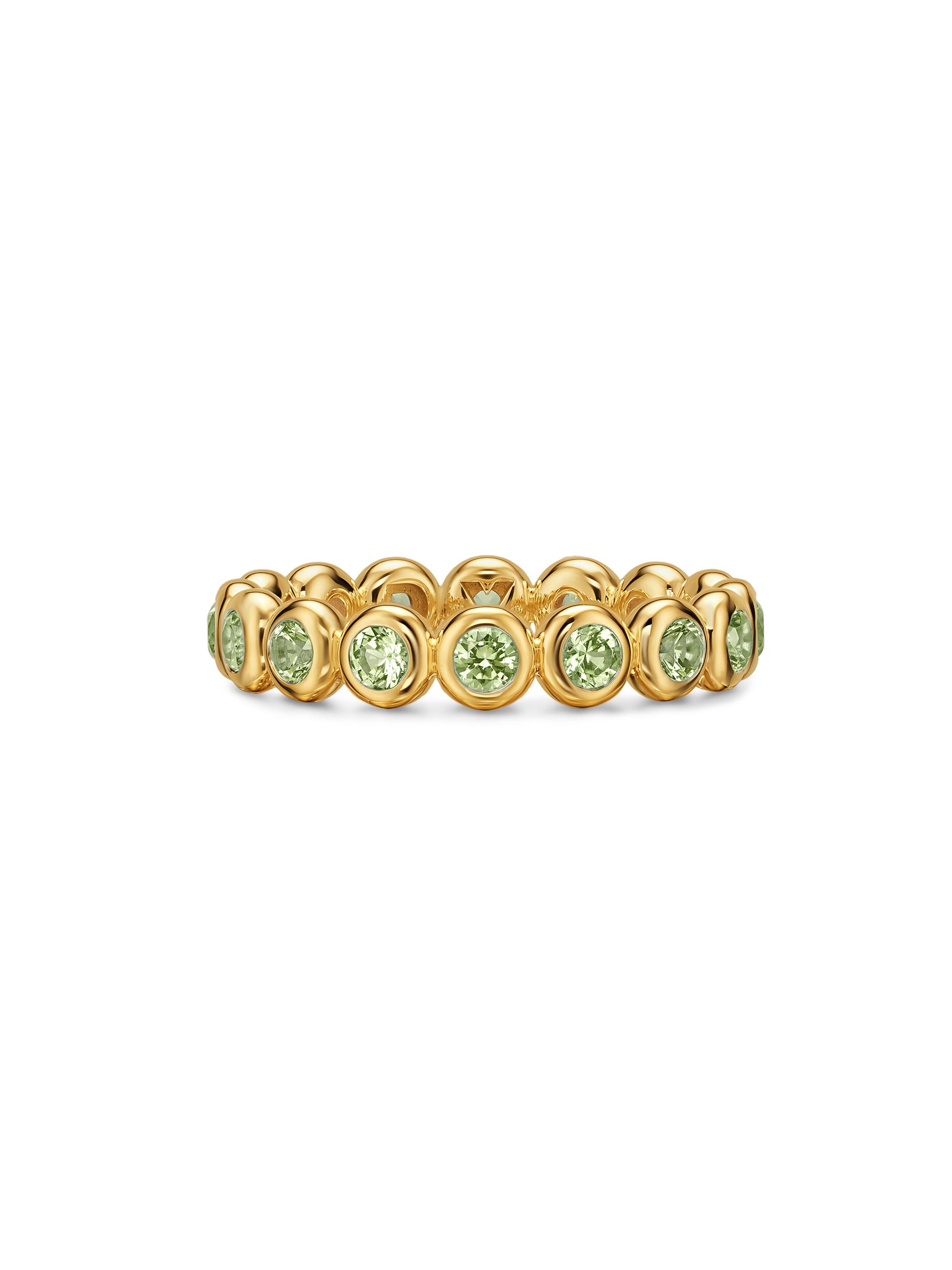 David Yurman Women's Bezel Set Band Ring in 18K Yellow Gold - Peridot