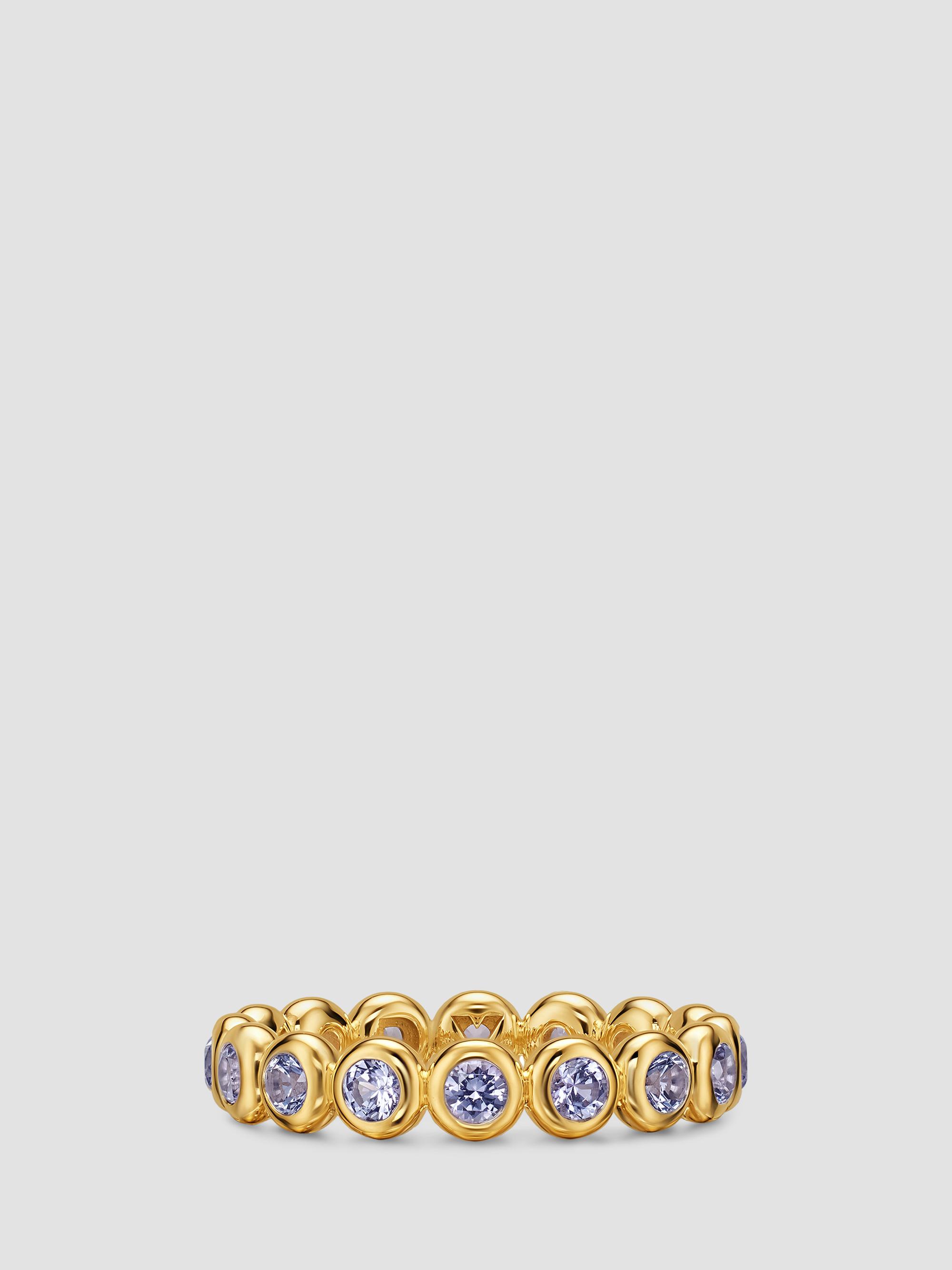 David Yurman Women's Bezel Set Band Ring in 18K Yellow Gold - Pink Tourmaline