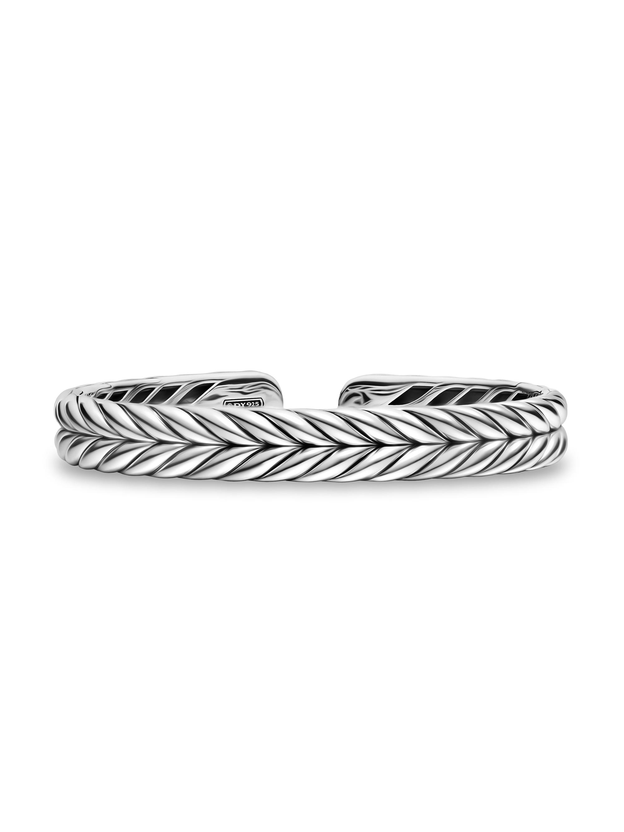 David Yurman Men's Chevron Flex Bracelet in Sterling Silver, 10MM - Silver