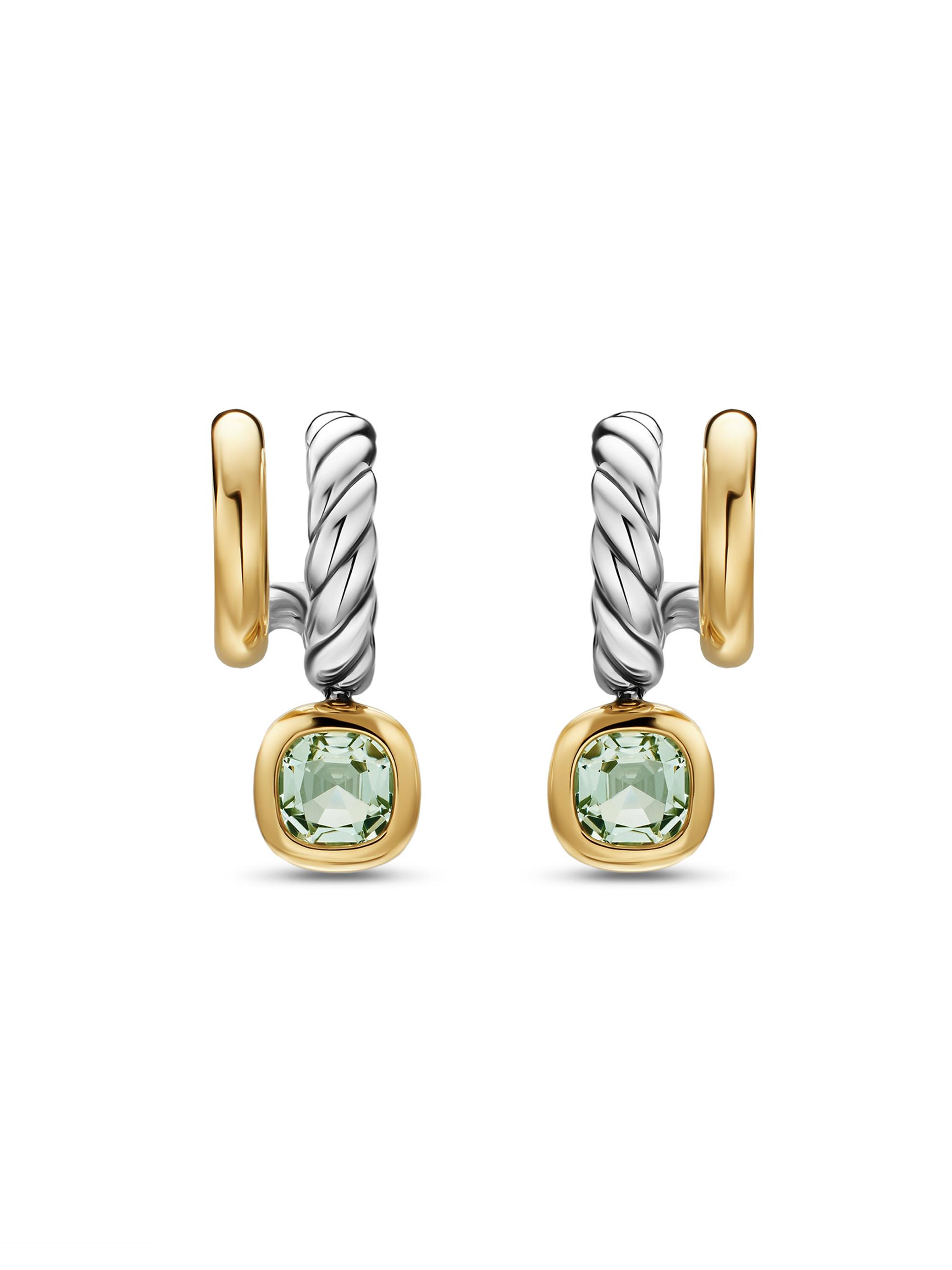 David Yurman Women's DY Mercer Color Two Row Drop Earrings in Sterling Silver - New Prasiolite