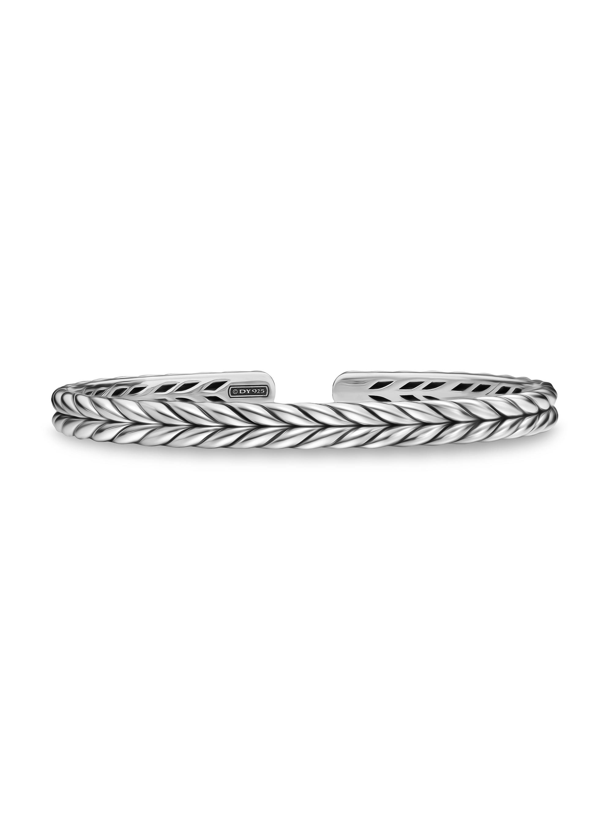 David Yurman Men's Chevron Flex Bracelet in Sterling Silver, 6.4MM - Silver