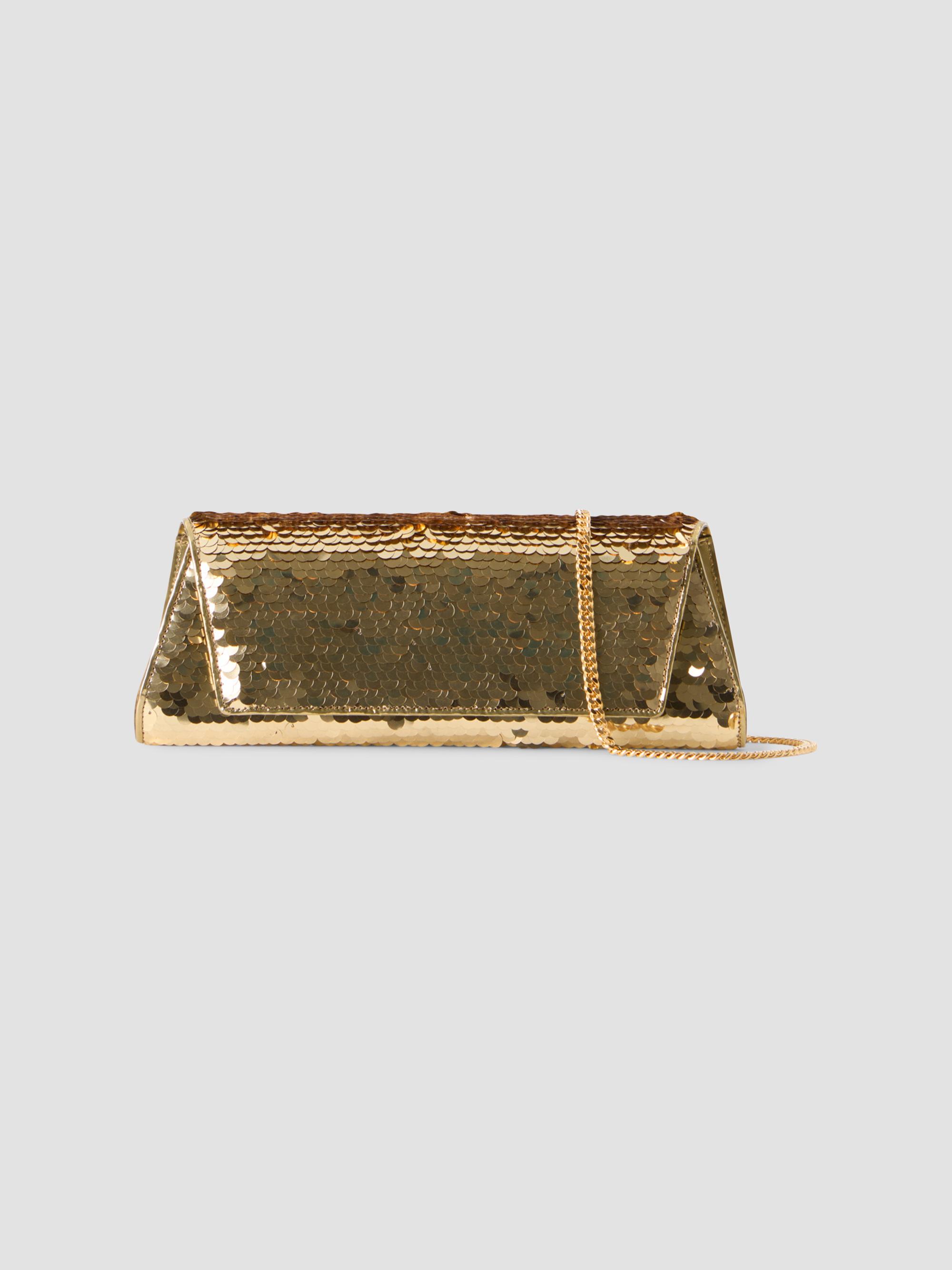 Akris Women's Anouk  Sequin-Embellished Satin Convertible Clutch - Gold Met | Thumbnail 6