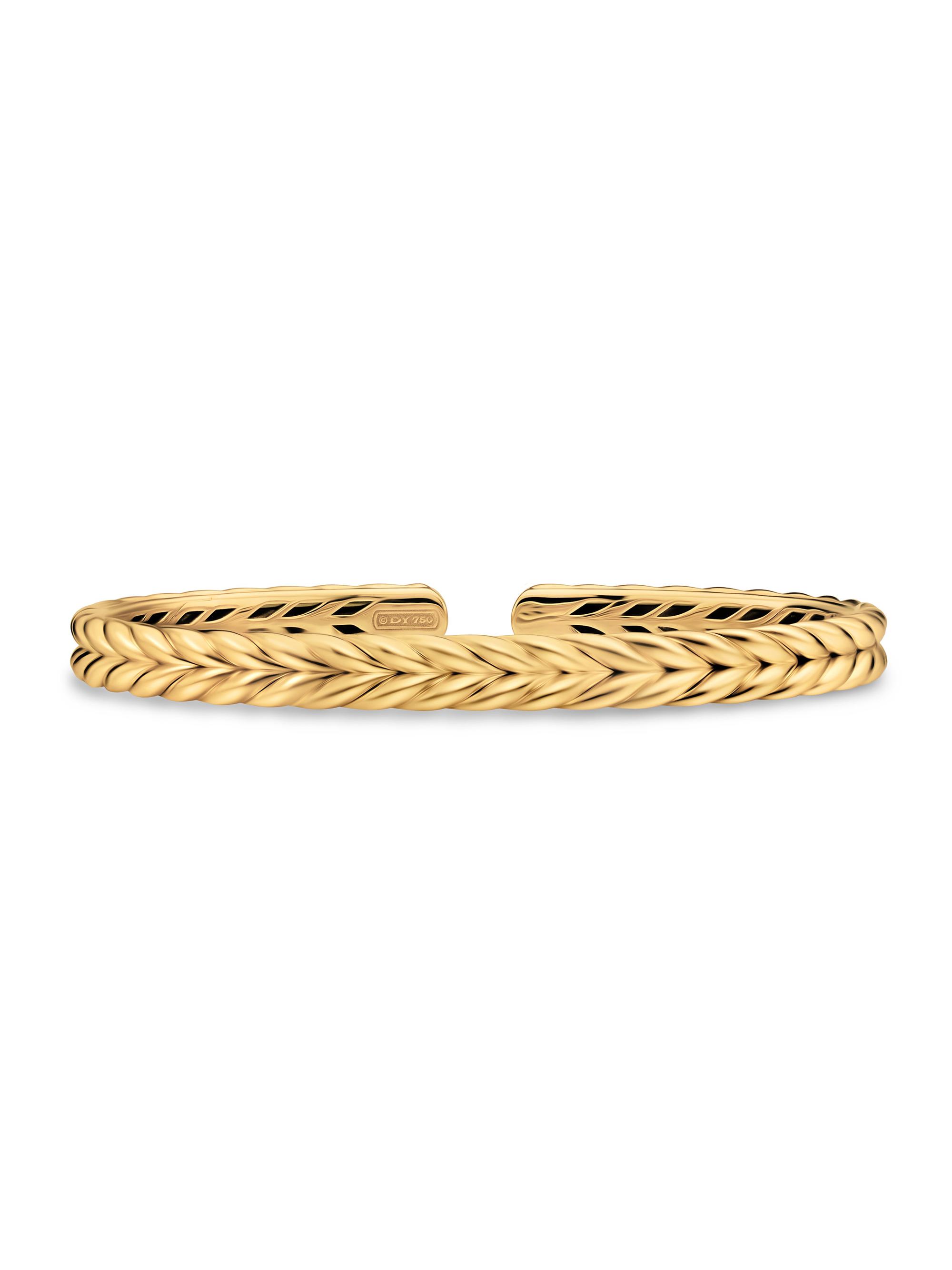 David Yurman Men's Chevron Flex Bracelet in 18K Yellow Gold, 6.4MM - Gold