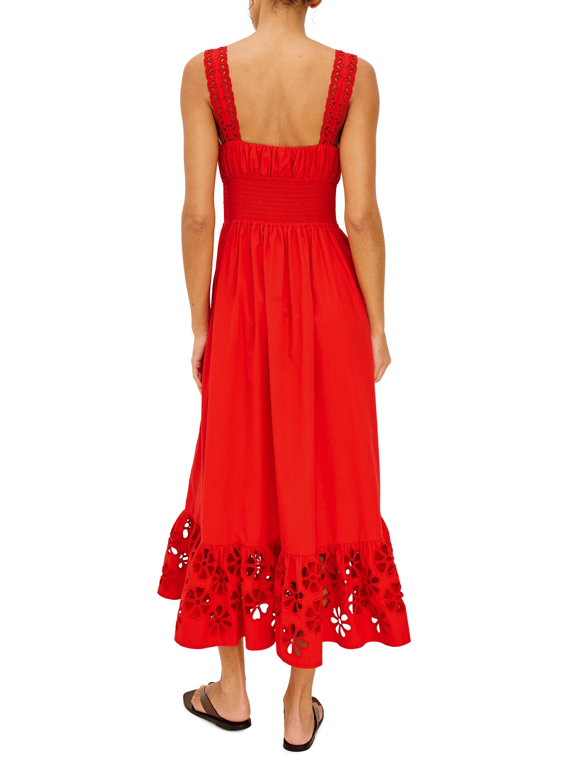 Rails Women's Moira Embroidered Shirred Midi-Dress - Scarlet | Thumbnail 3