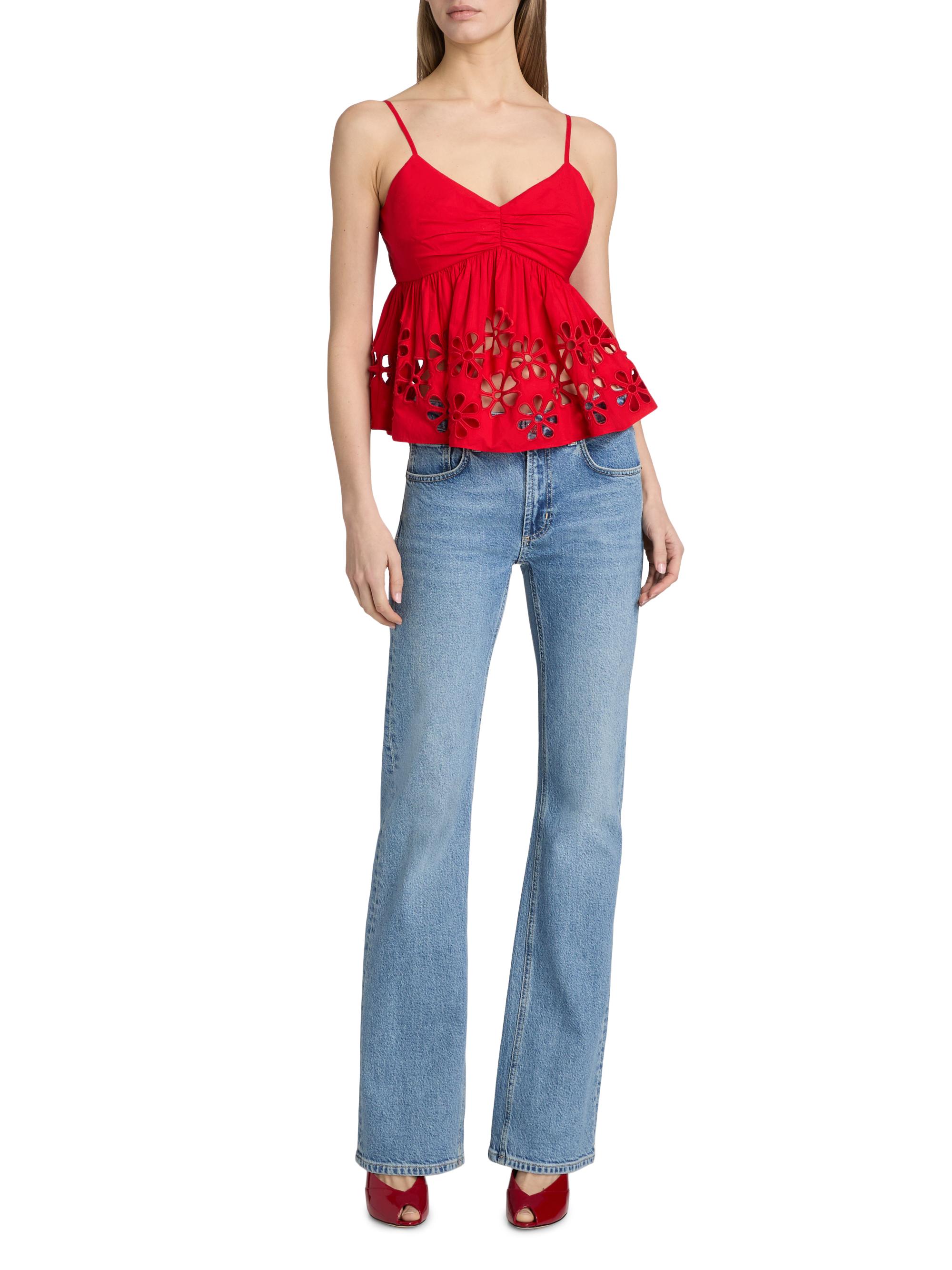 Rails Women's Meru Embroidered Cut-Out Tank - Scarlet | Thumbnail 2