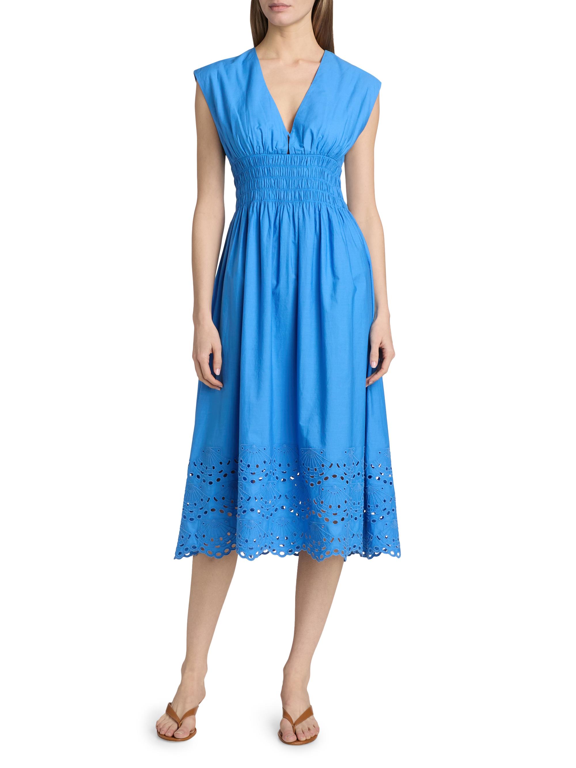 Rails Women's Roxanne Cotton Embroidered Midi-Dress - Harbor Blue | Thumbnail 3