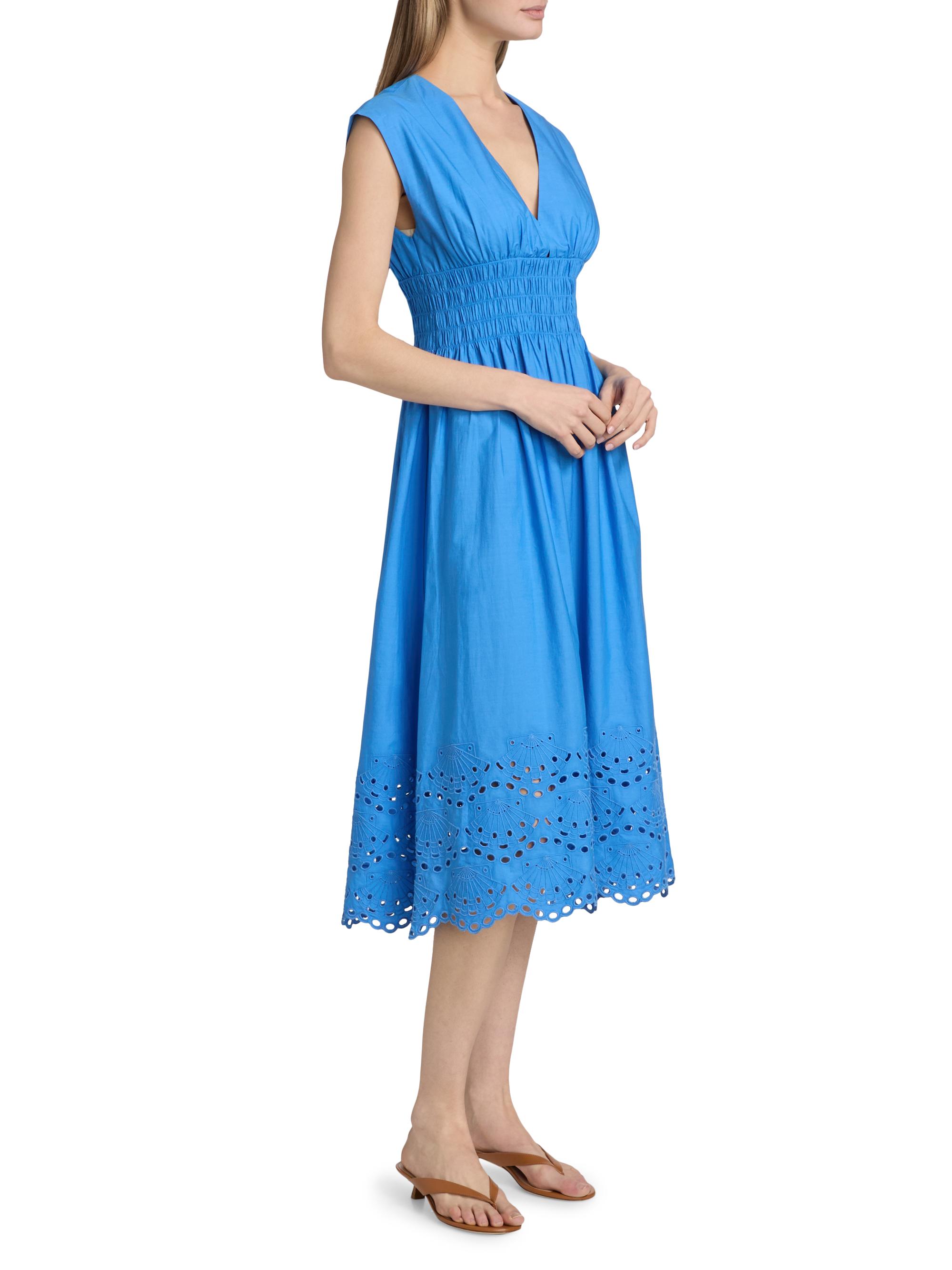 Rails Women's Roxanne Cotton Embroidered Midi-Dress - Harbor Blue | Thumbnail 4