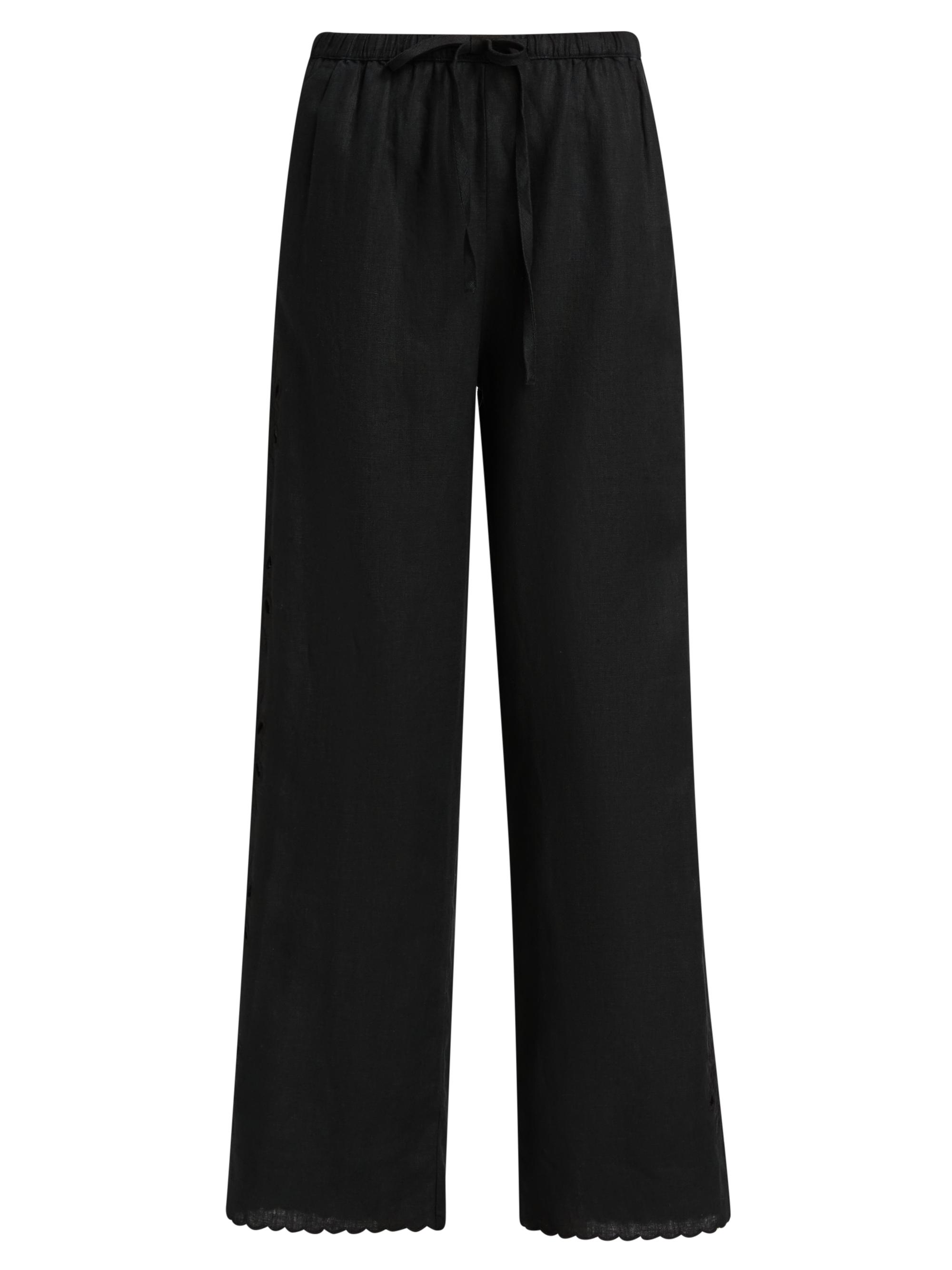 Rails Women's Mirina Embroidered Cut-Out Linen Pants - Black