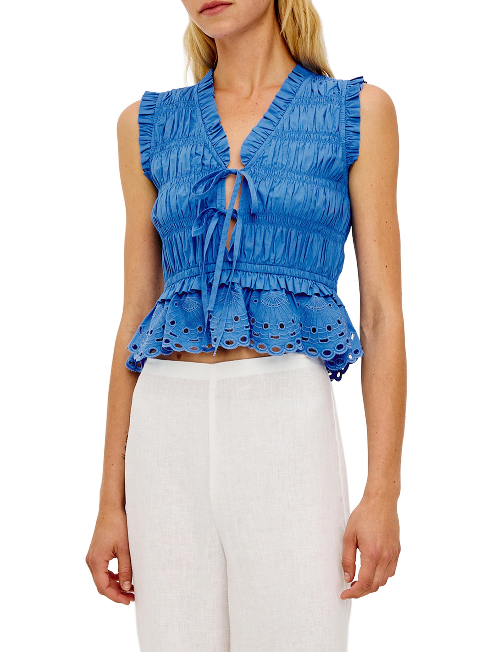 Rails Women's Martine Ruffle Peplum Top - Harbor Blue | Thumbnail 3