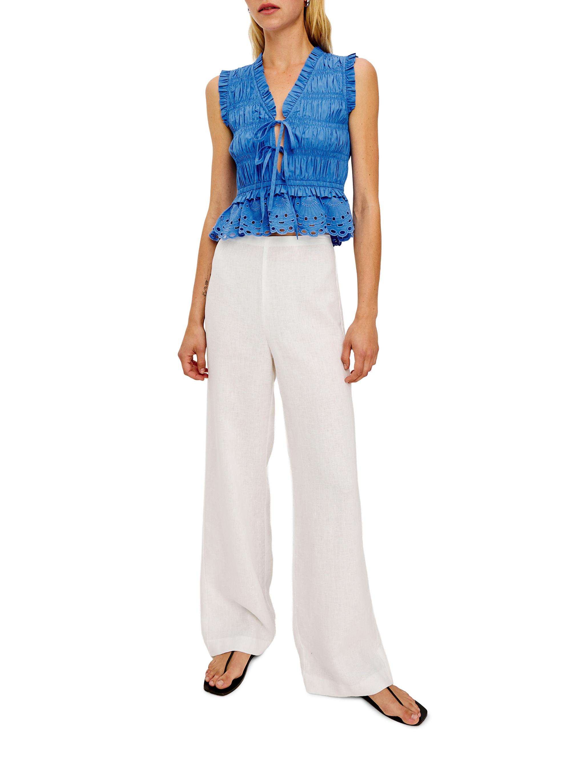 Rails Women's Martine Ruffle Peplum Top - Harbor Blue | Thumbnail 2