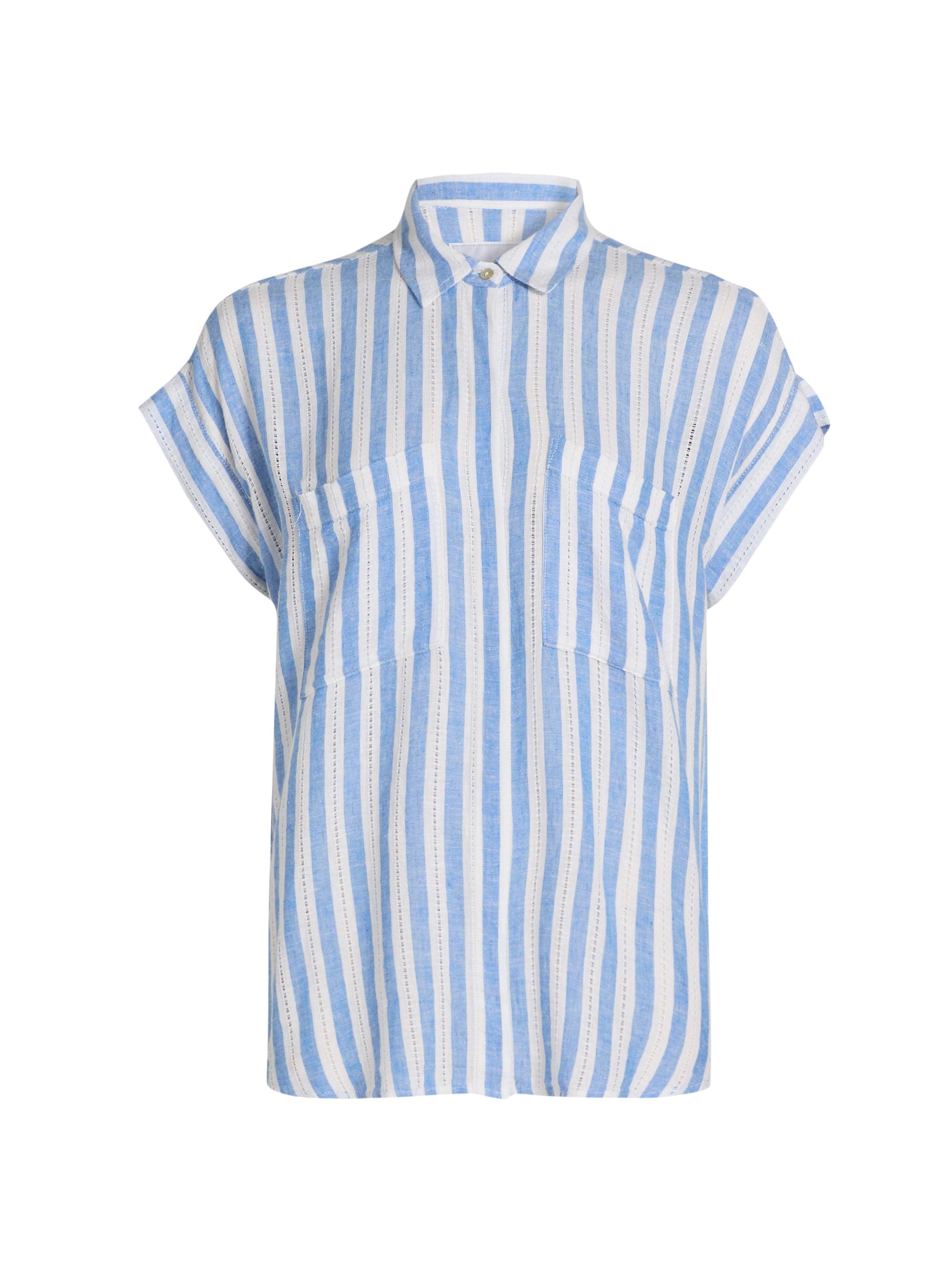 Rails Women's Cito Striped Linen-Blend Shirt - Atlantis Stripe