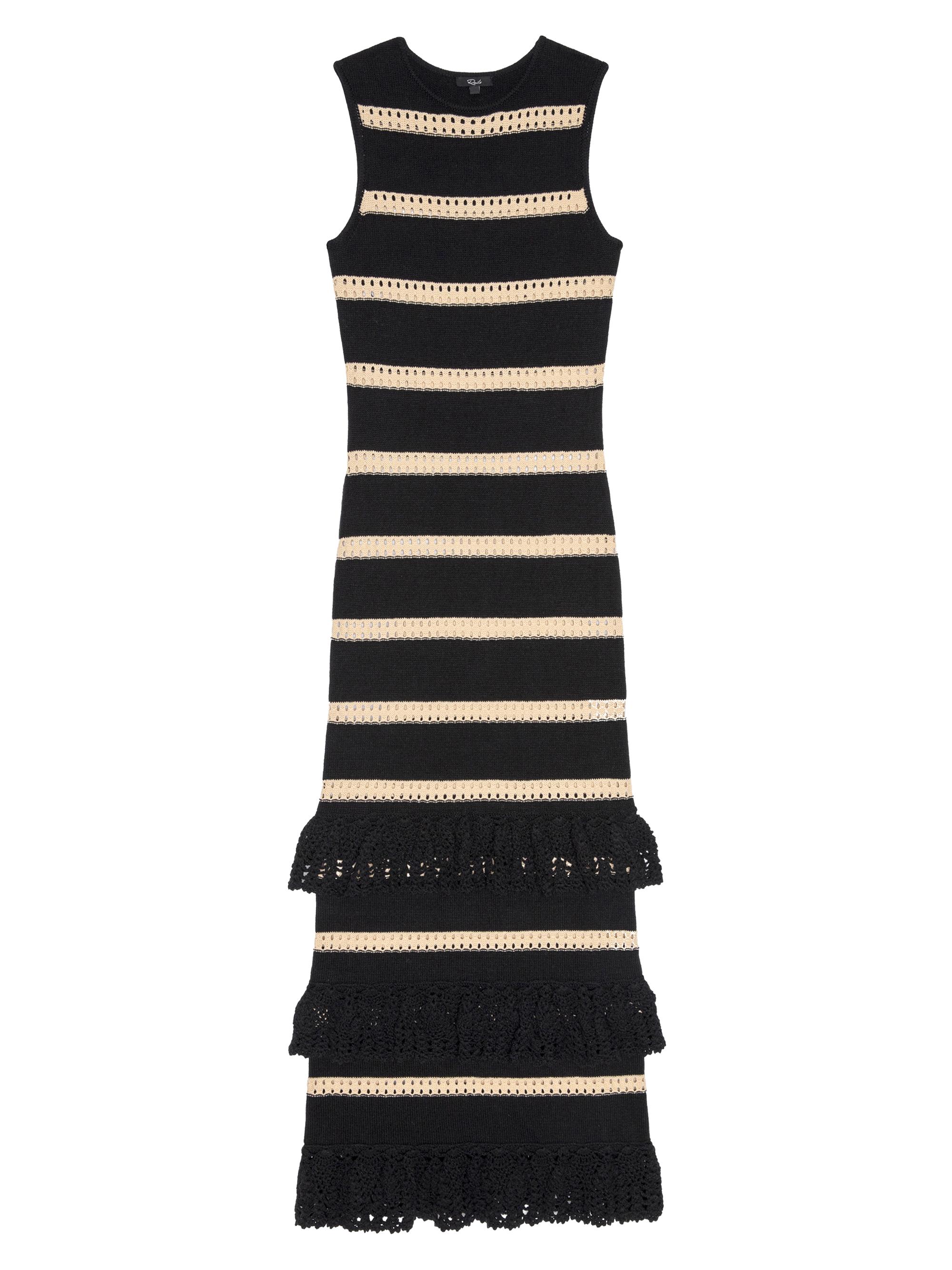 Rails Women's Ana Crochet Stripe Maxi Dress - Black Oat Stripe