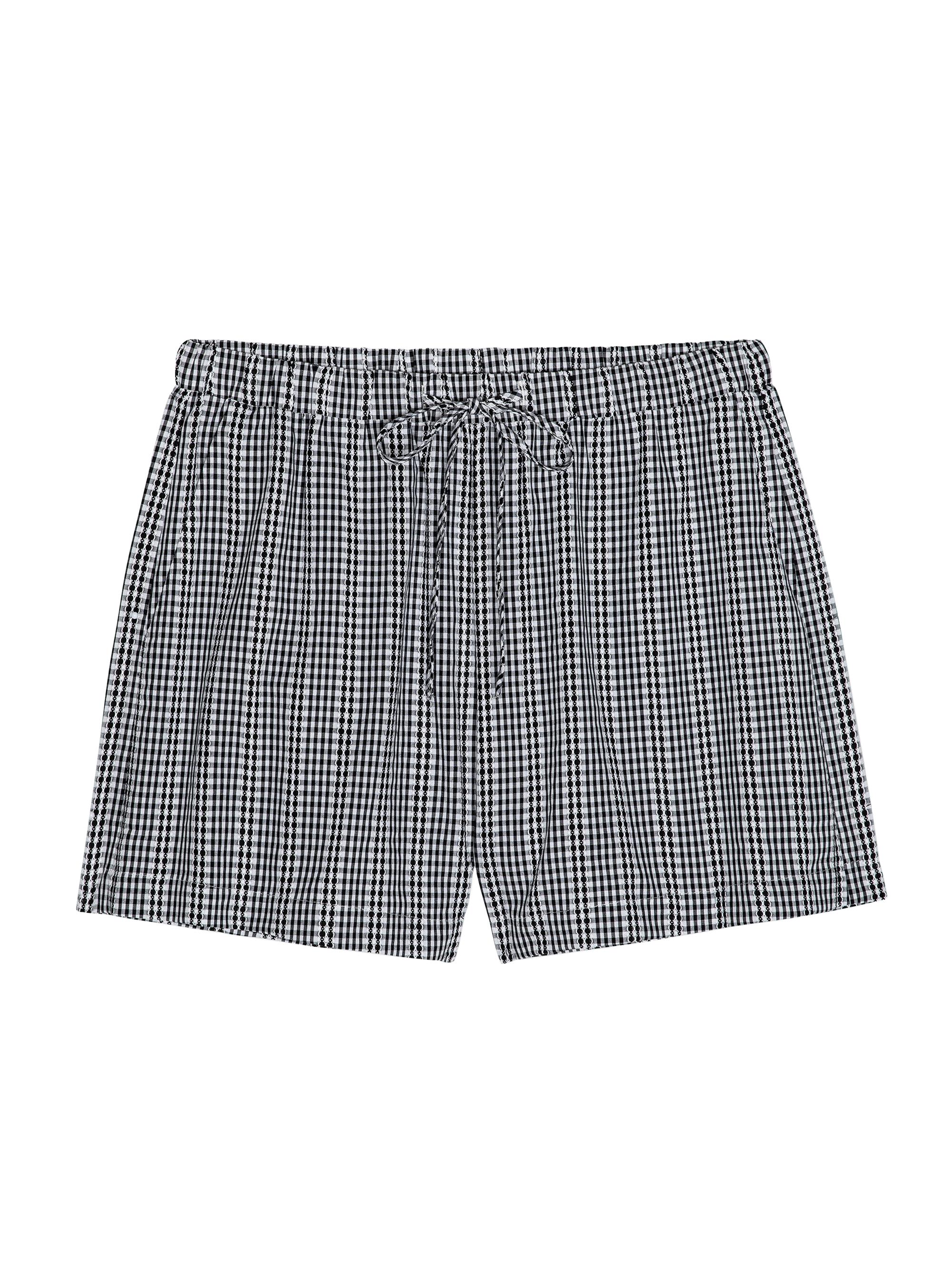 Rails Women's Embroidered Cotton Drawstring Shorts - Black Gingham