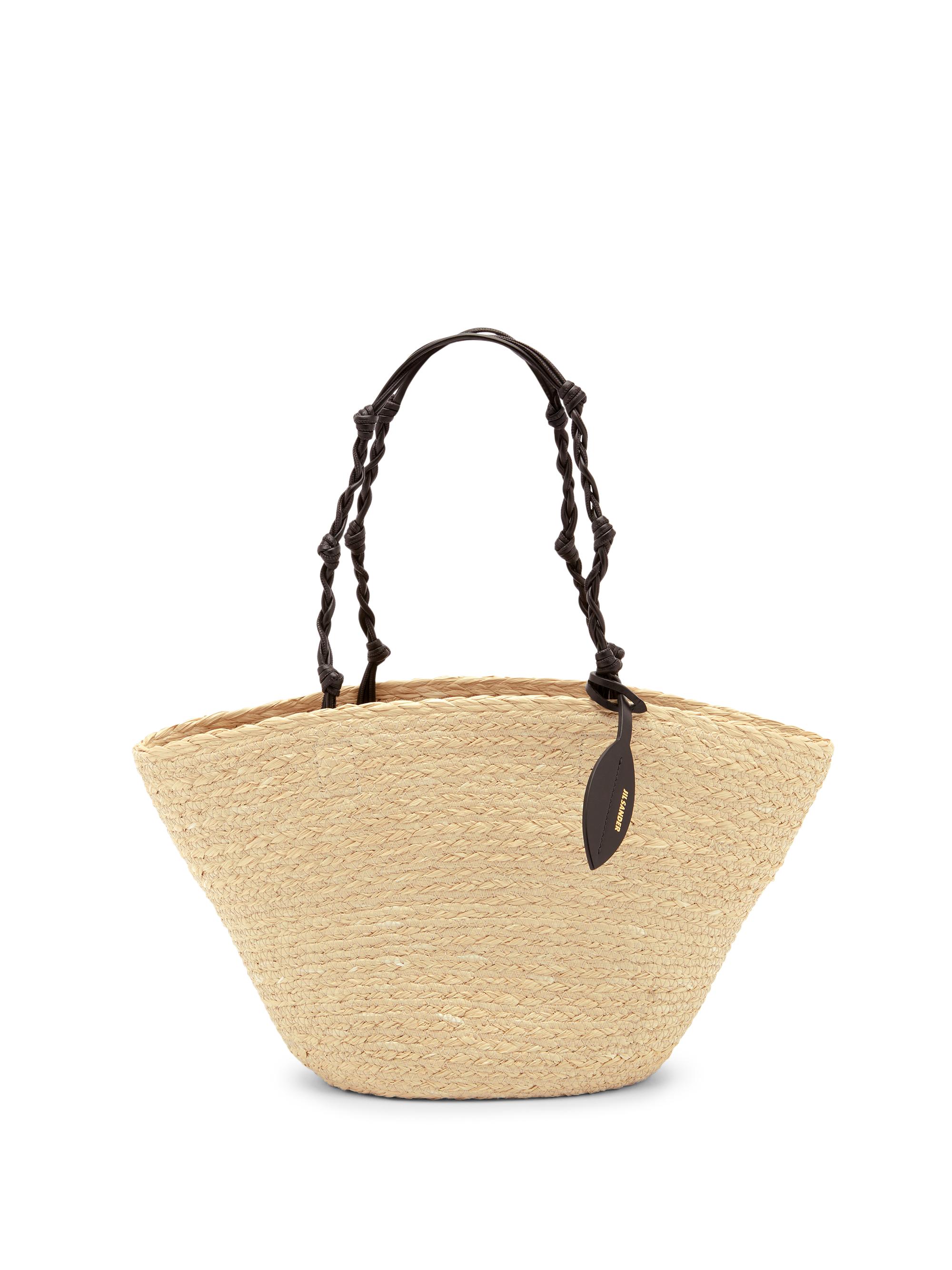 Jil Sander Women's Tangle  Raffia Bucket Bag - Natural Black