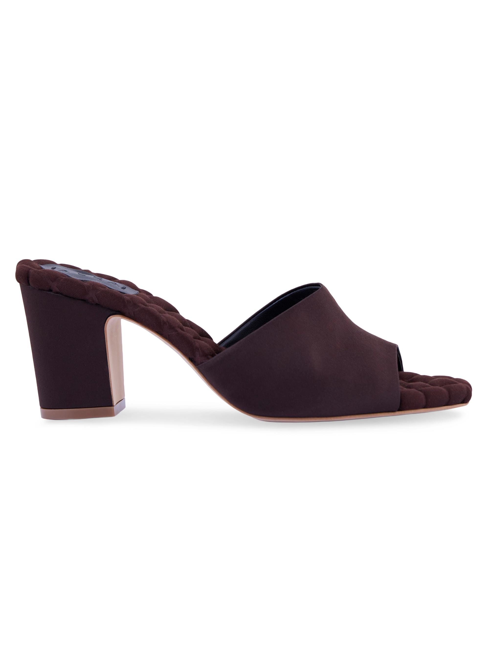 AERA Women's Giulio 70MM Vegan Satin Mules - Brown