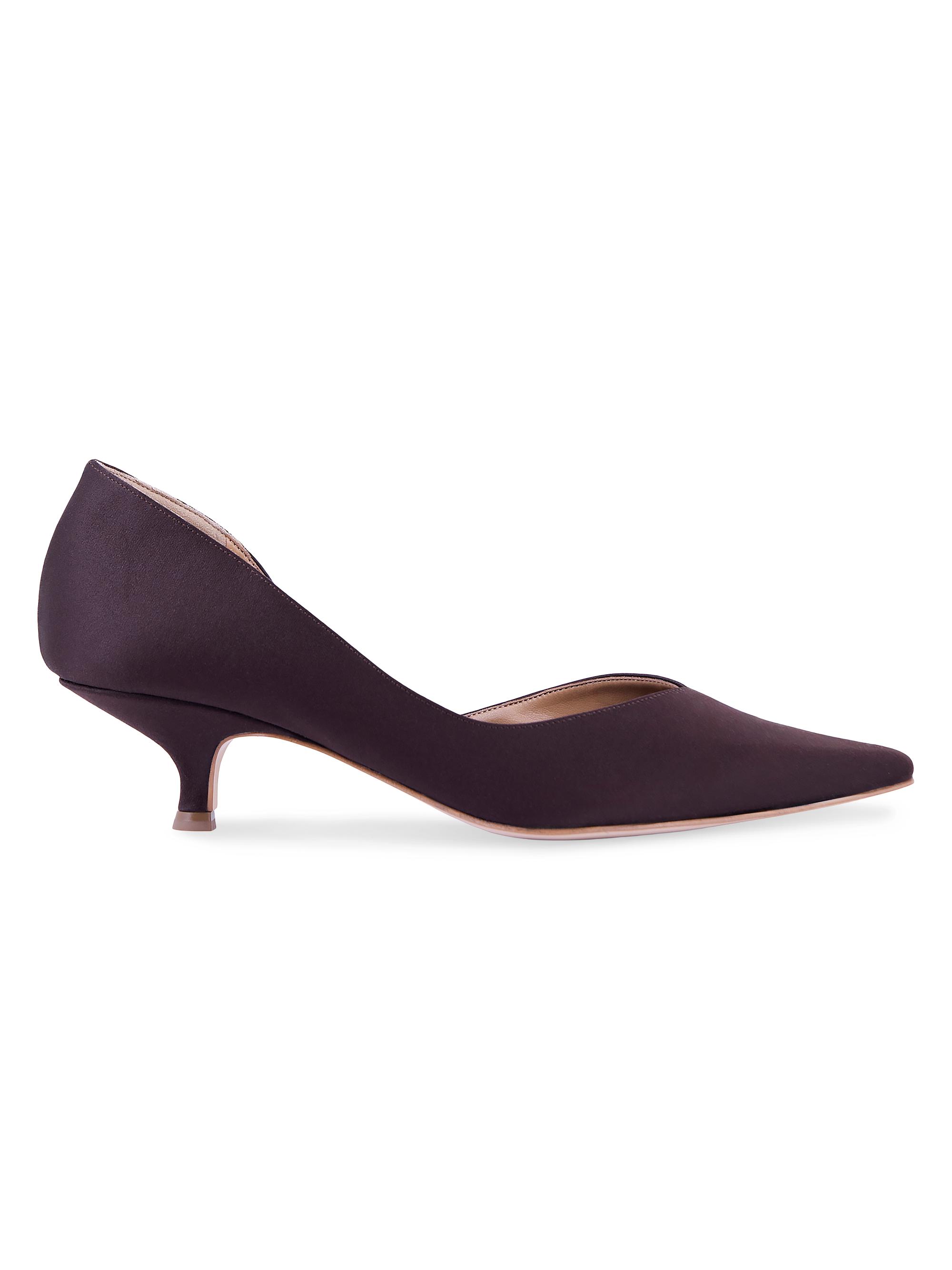 AERA Women's Ariana 45MM Satin Kitten-Heel Pumps - Brown | Thumbnail 4