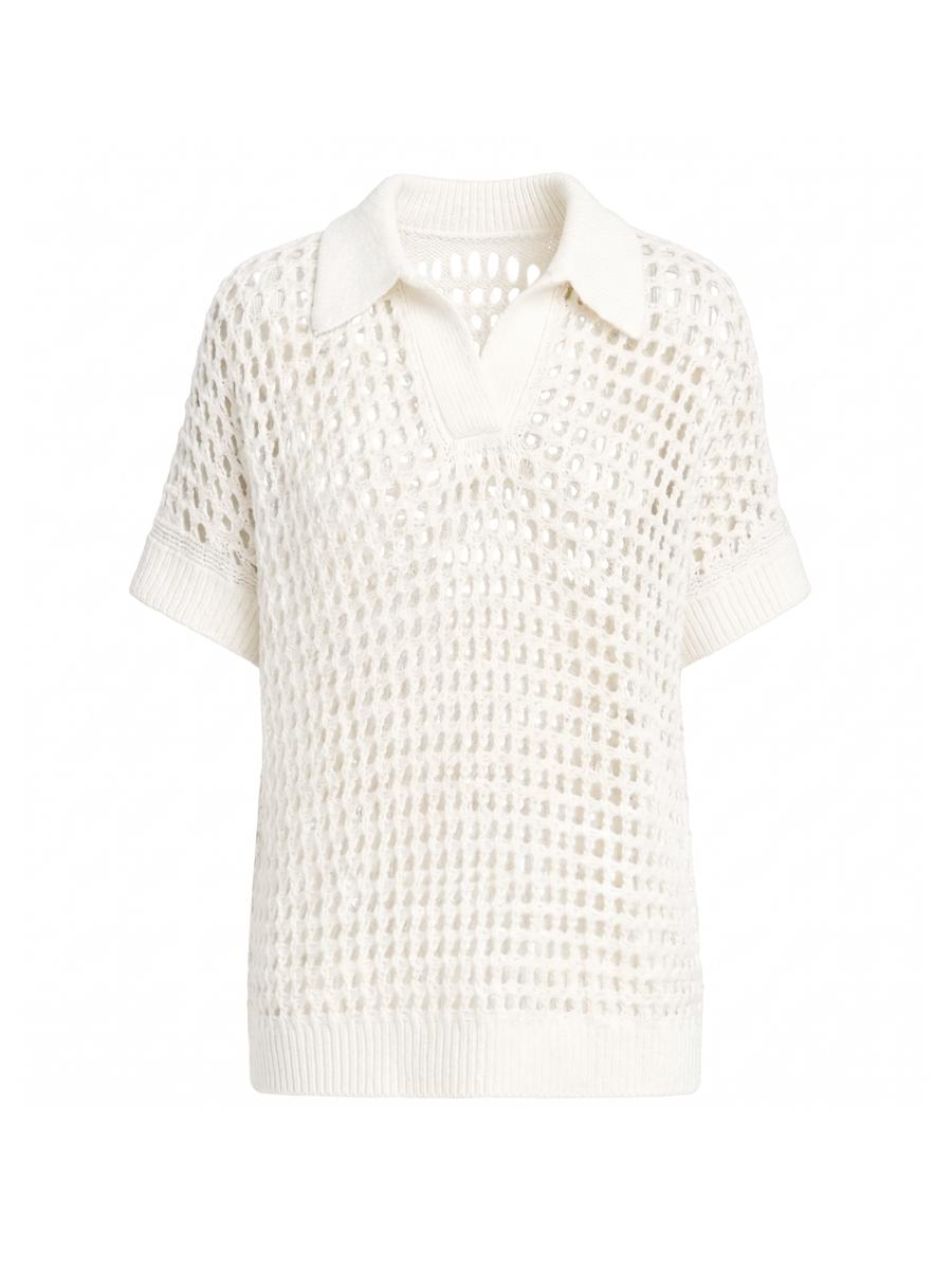 TWP Supersized Linen-Silk Polo Top | Saks Fifth Avenue