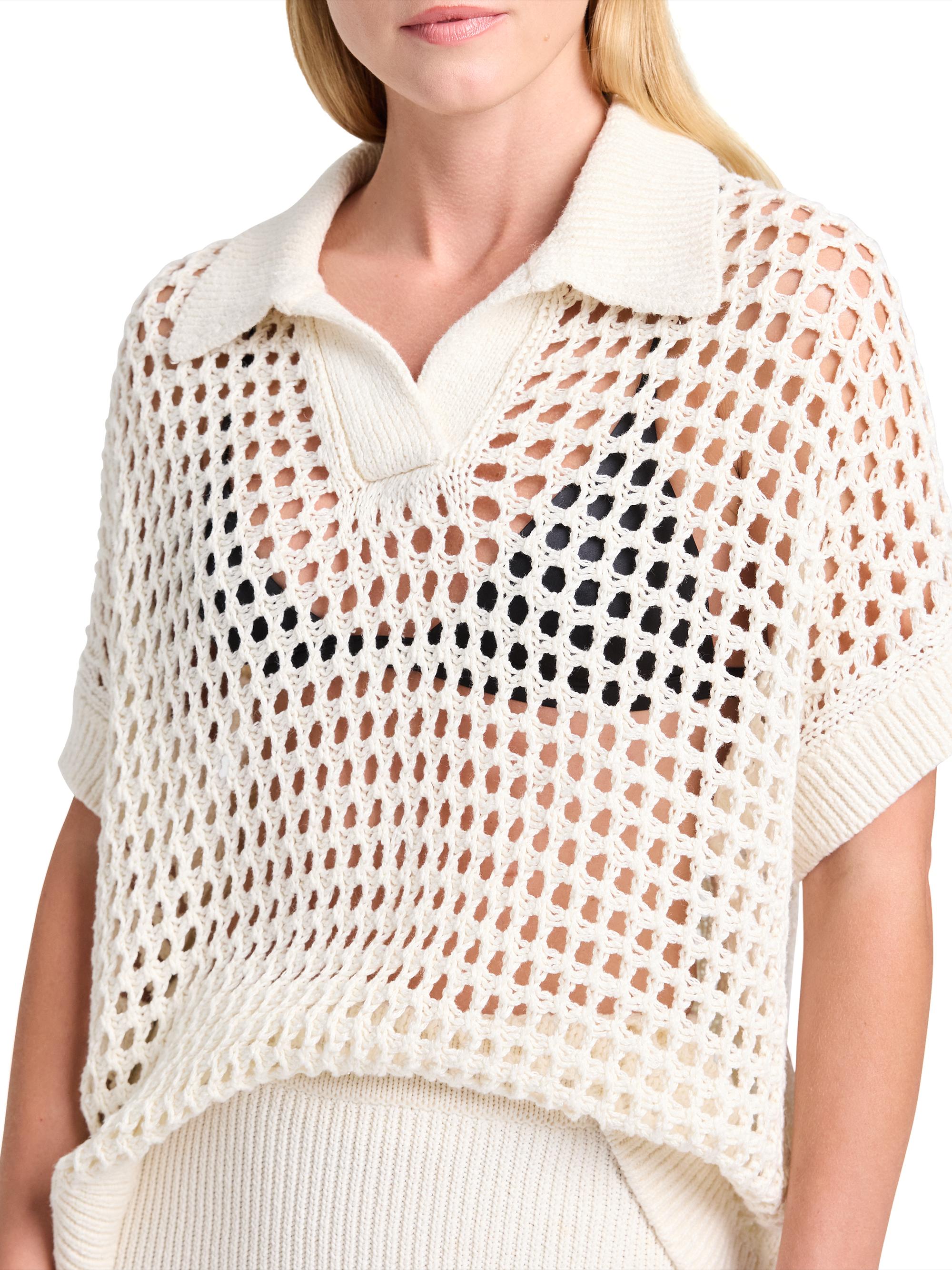 TWP Supersized Linen-Silk Polo Top | Saks Fifth Avenue