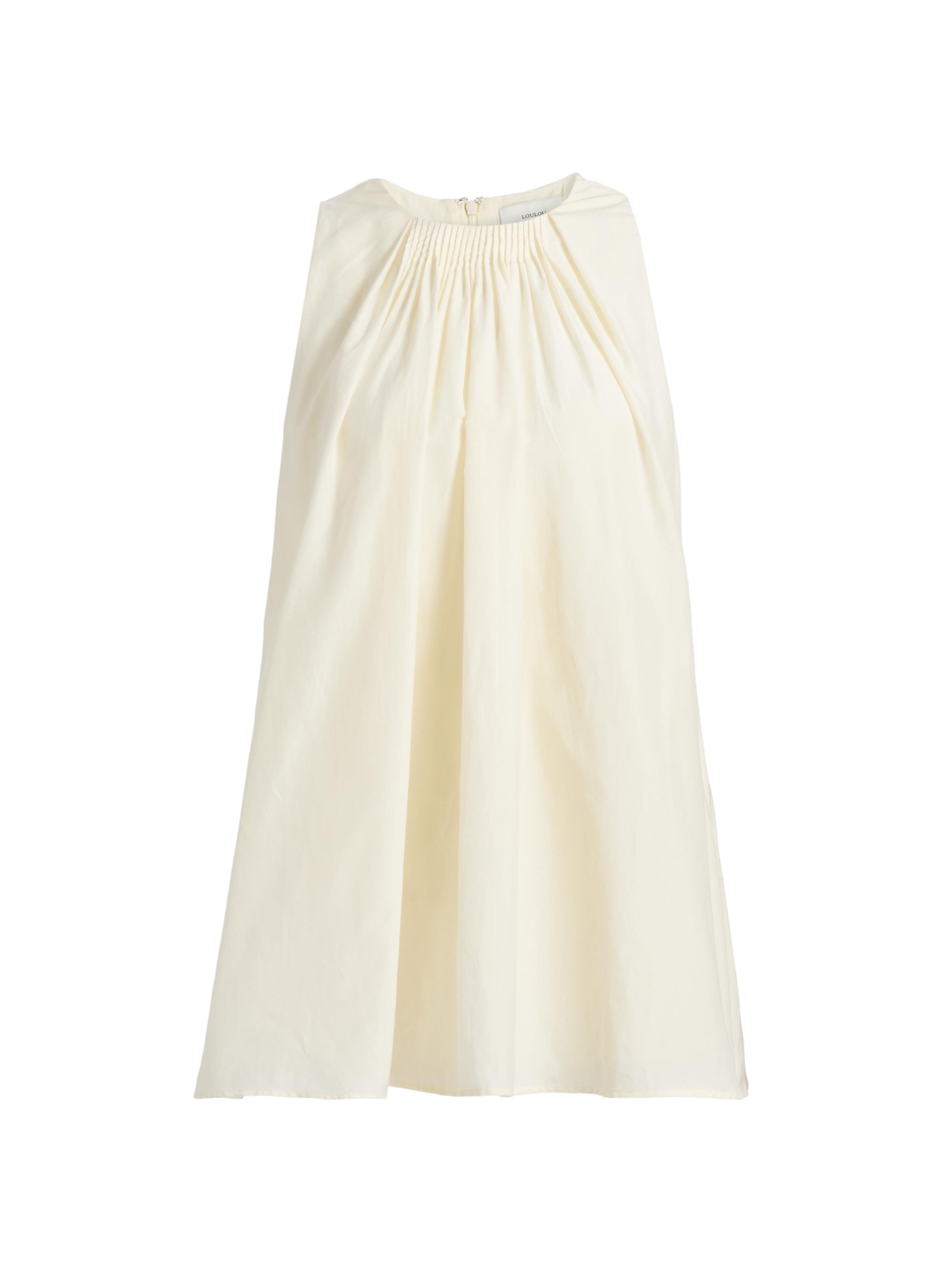 Loulou de Saison Women's Liao Cotton-Silk Pleated Neckline Blouse -