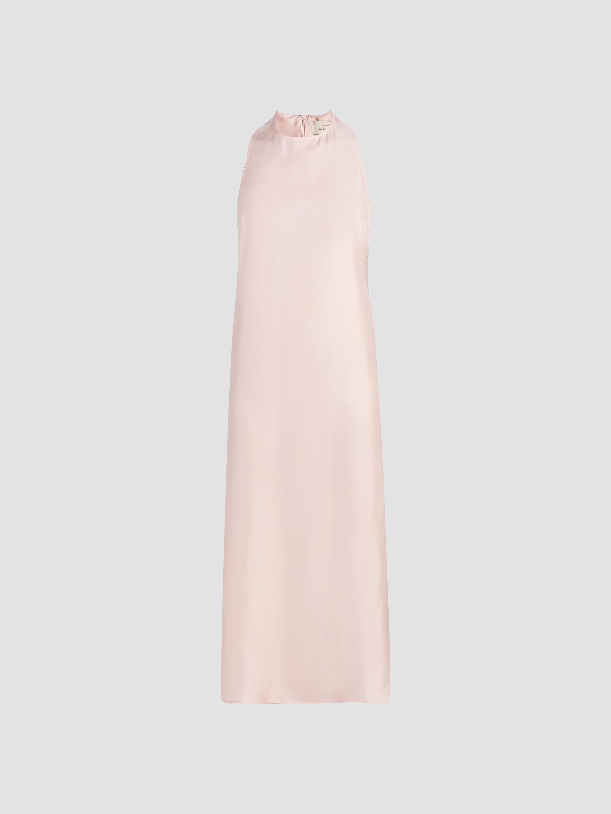 Loulou de Saison Women's Paloma Twist Back Silk Midi-Slipdress - Light Pink