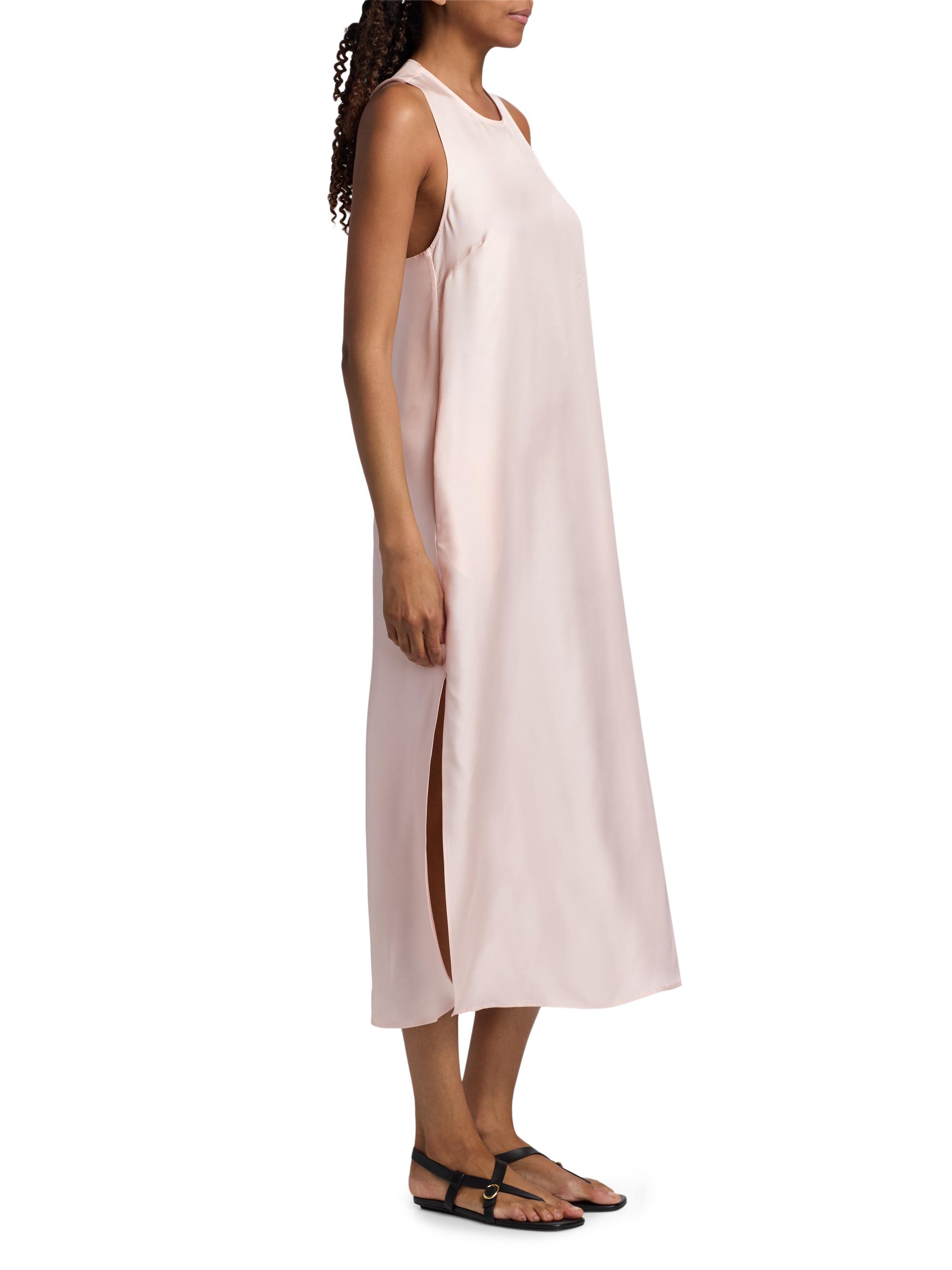 Loulou de Saison Women's Paloma Twist Back Silk Midi-Slipdress - Light Pink | Thumbnail 4