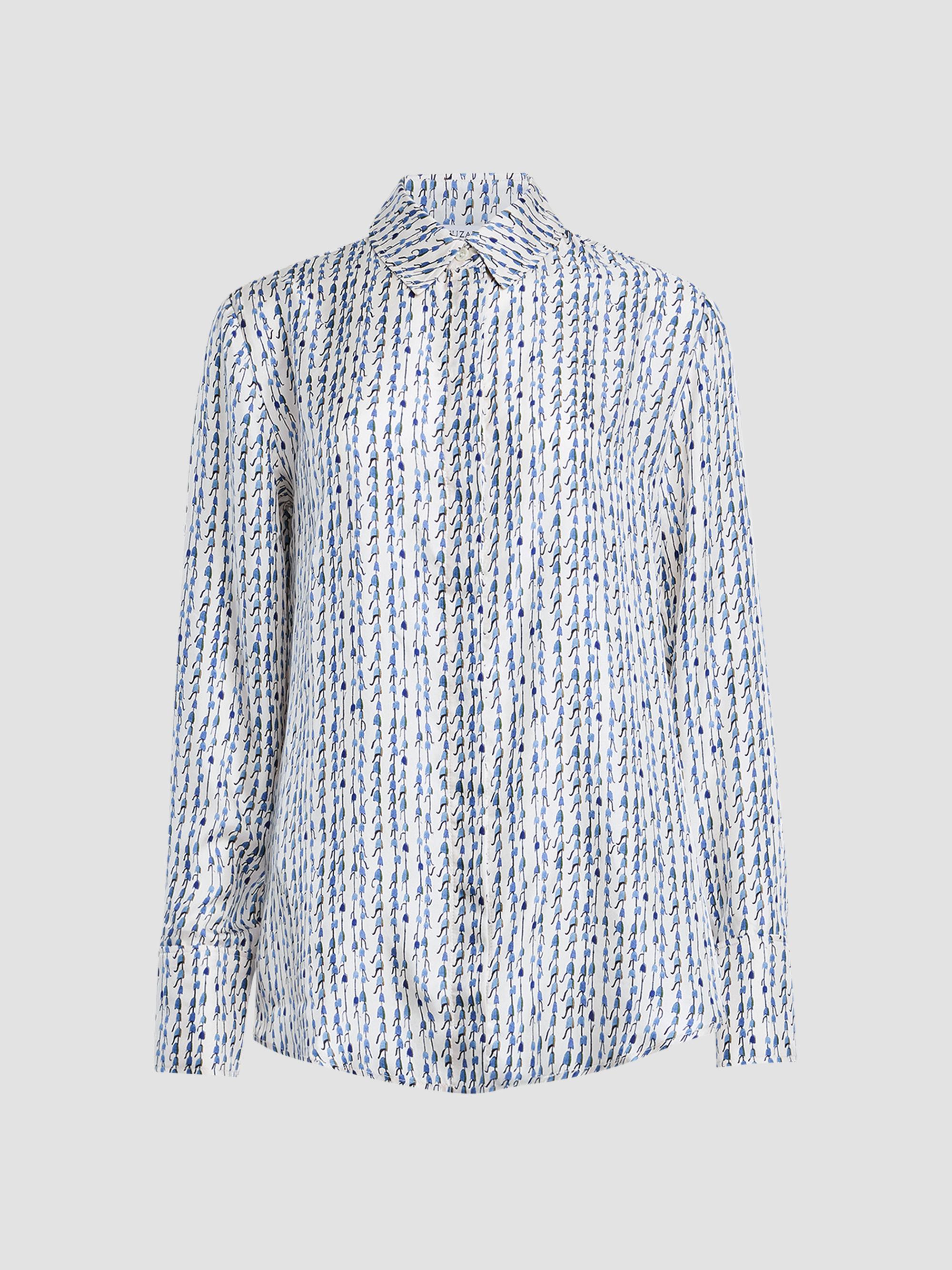 Altuzarra Women's Chika Printed Silk Shirt - Vapor Bluebell | Thumbnail 5
