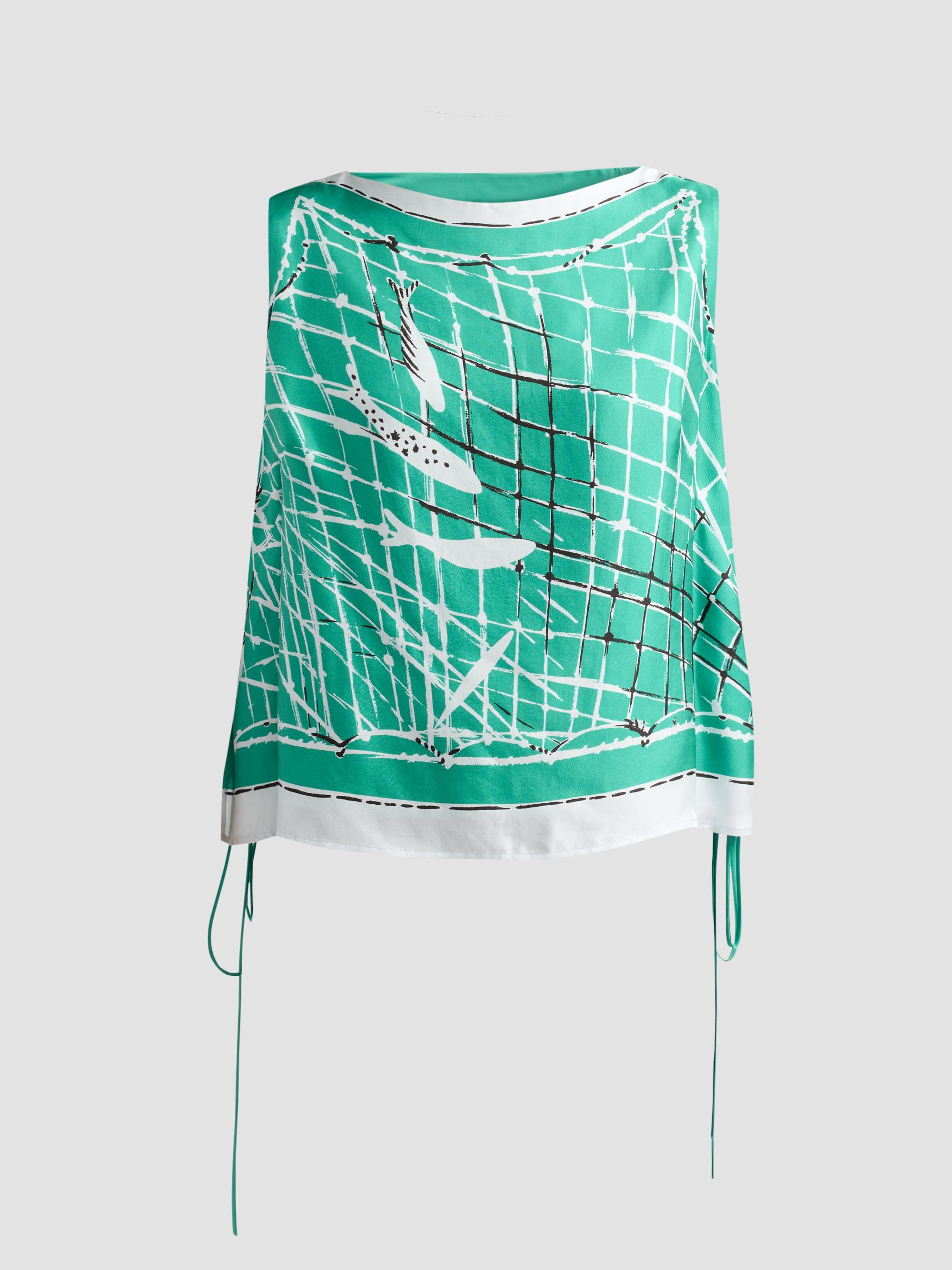 Altuzarra Women's Siggi Silk Fish Net Print Top - Turf Fishnet | Thumbnail 6