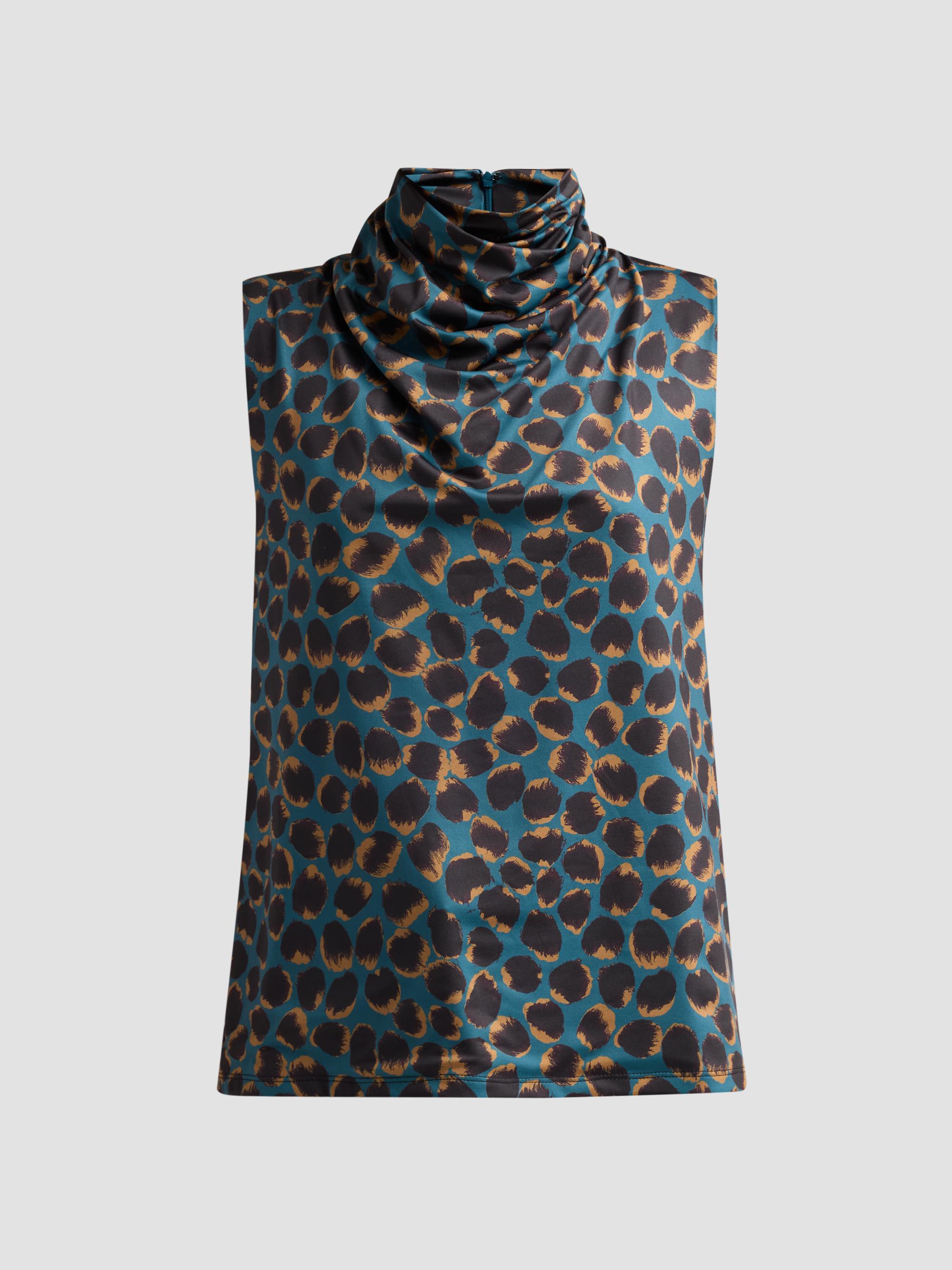 Altuzarra Women's Holt Leopard-Print Draped Top - Lagoon Spotted Leopard | Thumbnail 6