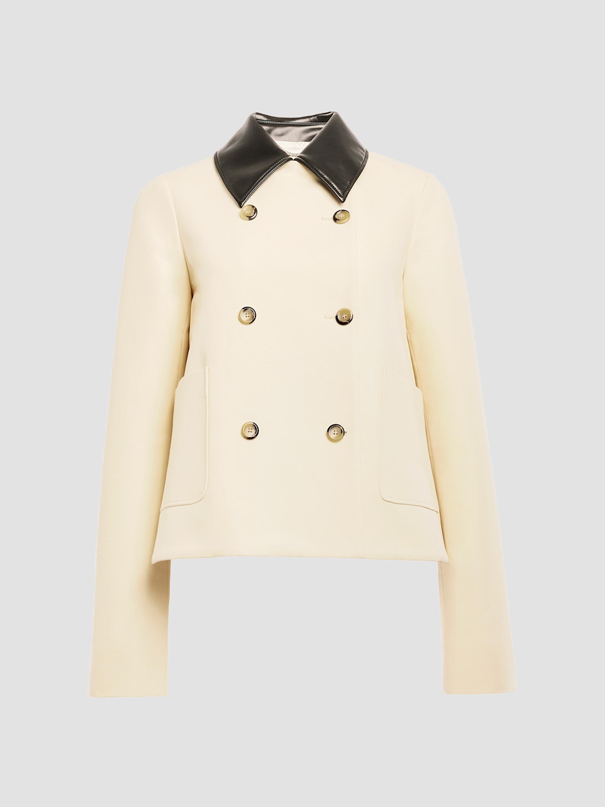 Altuzarra Women's Harburg Faux-Leather-Trimmed Cotton Double-Breasted Jacket - Opal | Thumbnail 6