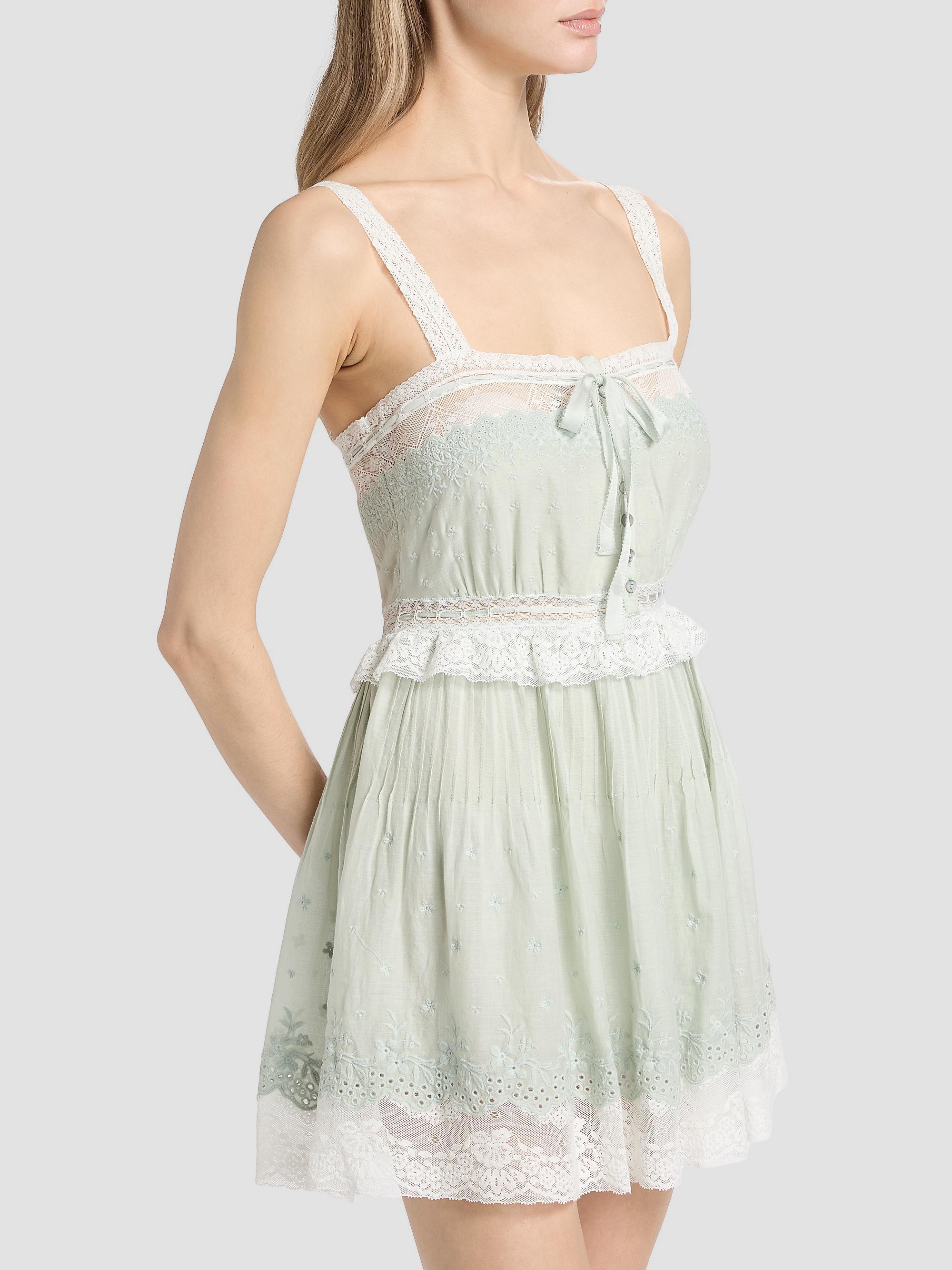 ルックアイランド LoveShackFancy Hadlee Eyelet Cotton A-Line Minidress | Saks Fifth