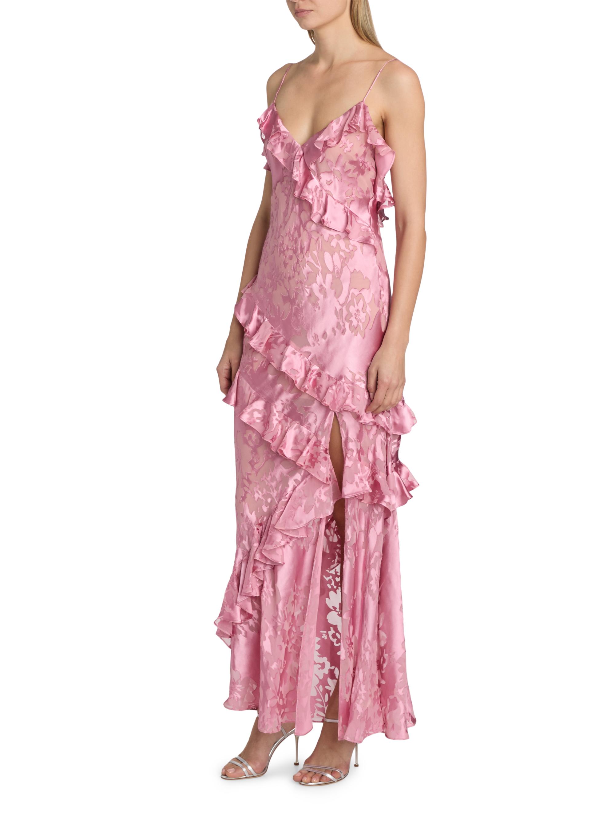 LoveShackFancy Women's Dean Floral Ruffled Maxi Dress - Dusty Rose | Thumbnail 4