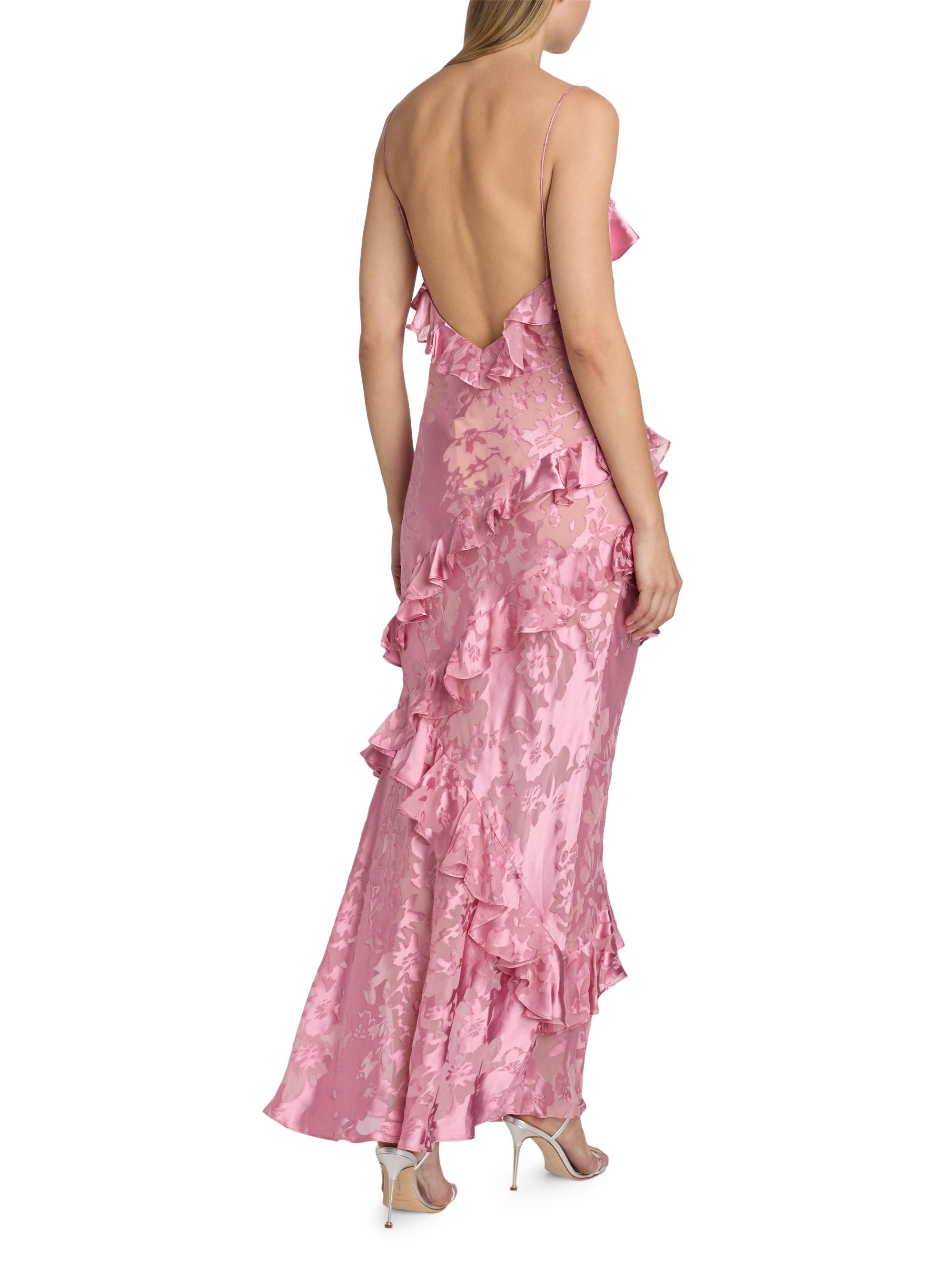 LoveShackFancy Women's Dean Floral Ruffled Maxi Dress - Dusty Rose | Thumbnail 5