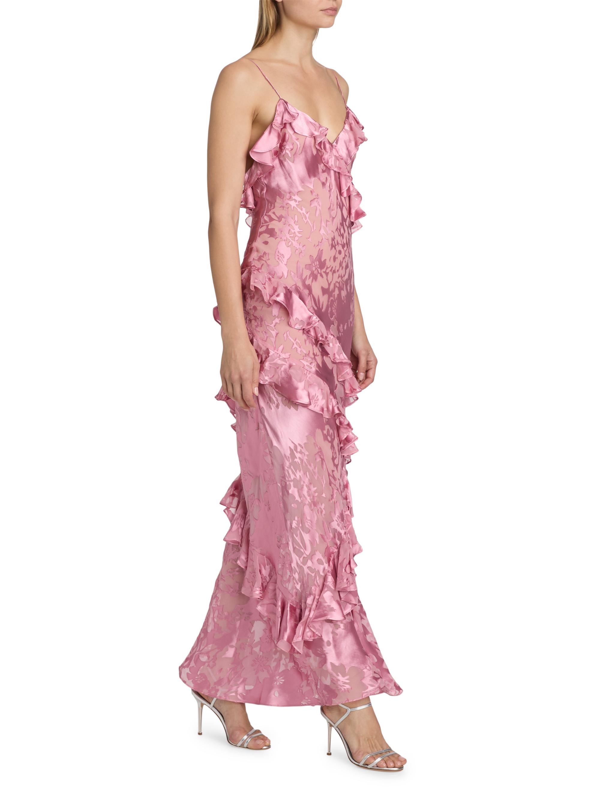 LoveShackFancy Women's Dean Floral Ruffled Maxi Dress - Dusty Rose | Thumbnail 2