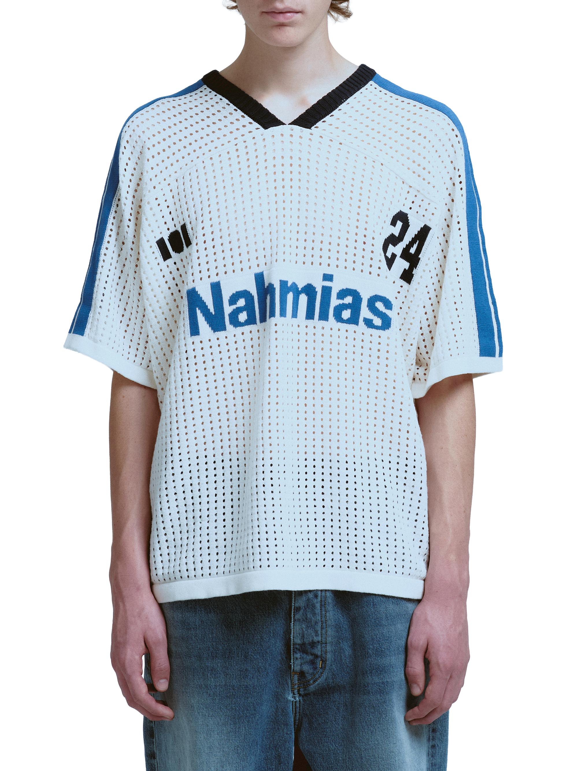 Nahmias Men's Cotton Knit Soccer Jersey - Egg White
