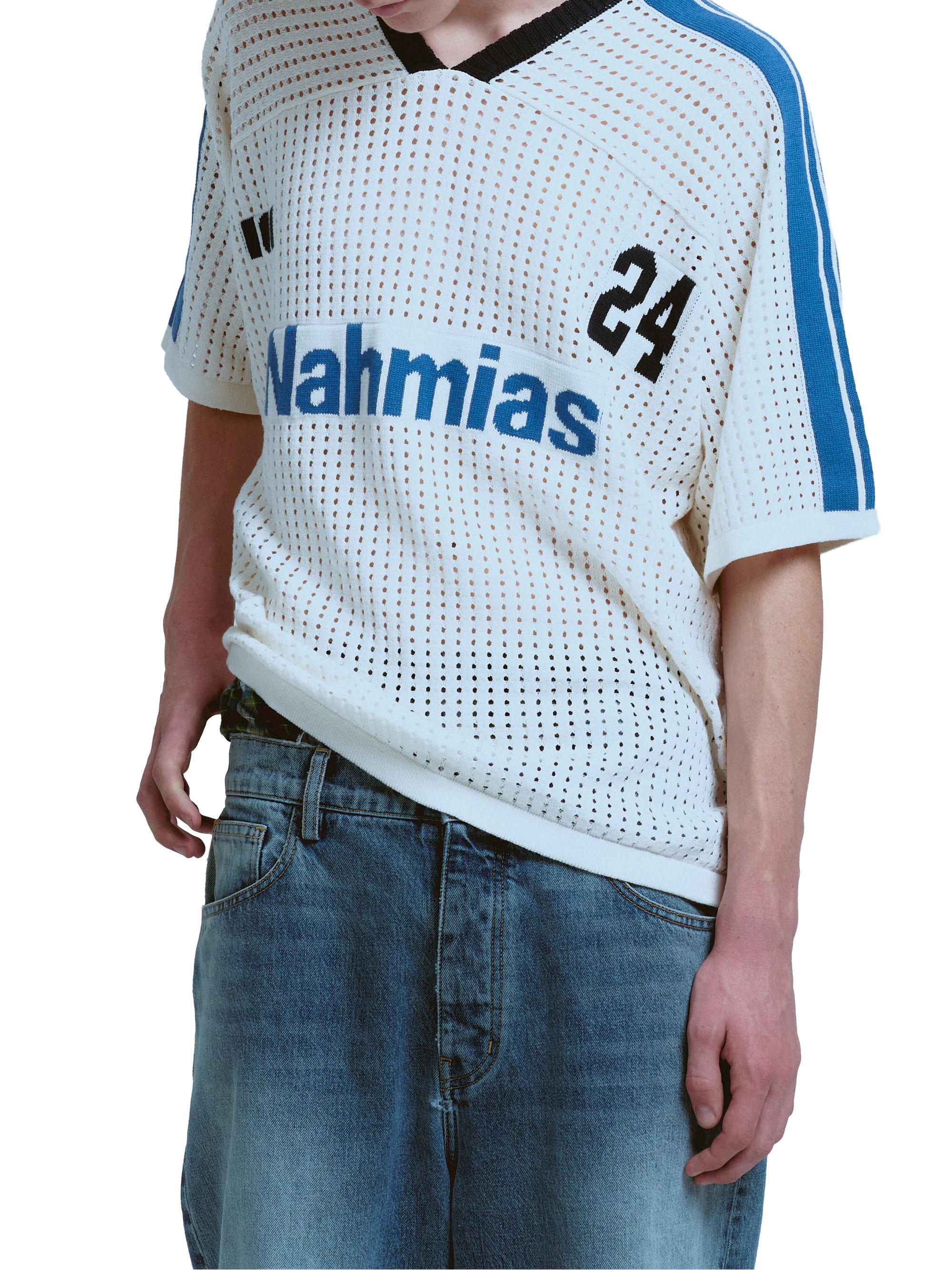 Nahmias Men's Cotton Knit Soccer Jersey - Egg White | Thumbnail 3