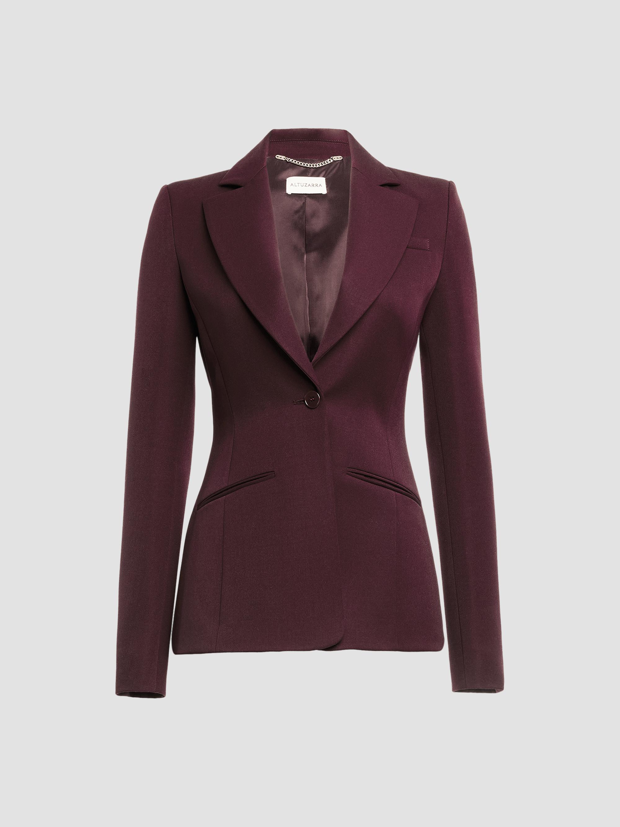 Altuzarra Women's Acacia Wool Blazer - Deep Cherry - Size 2